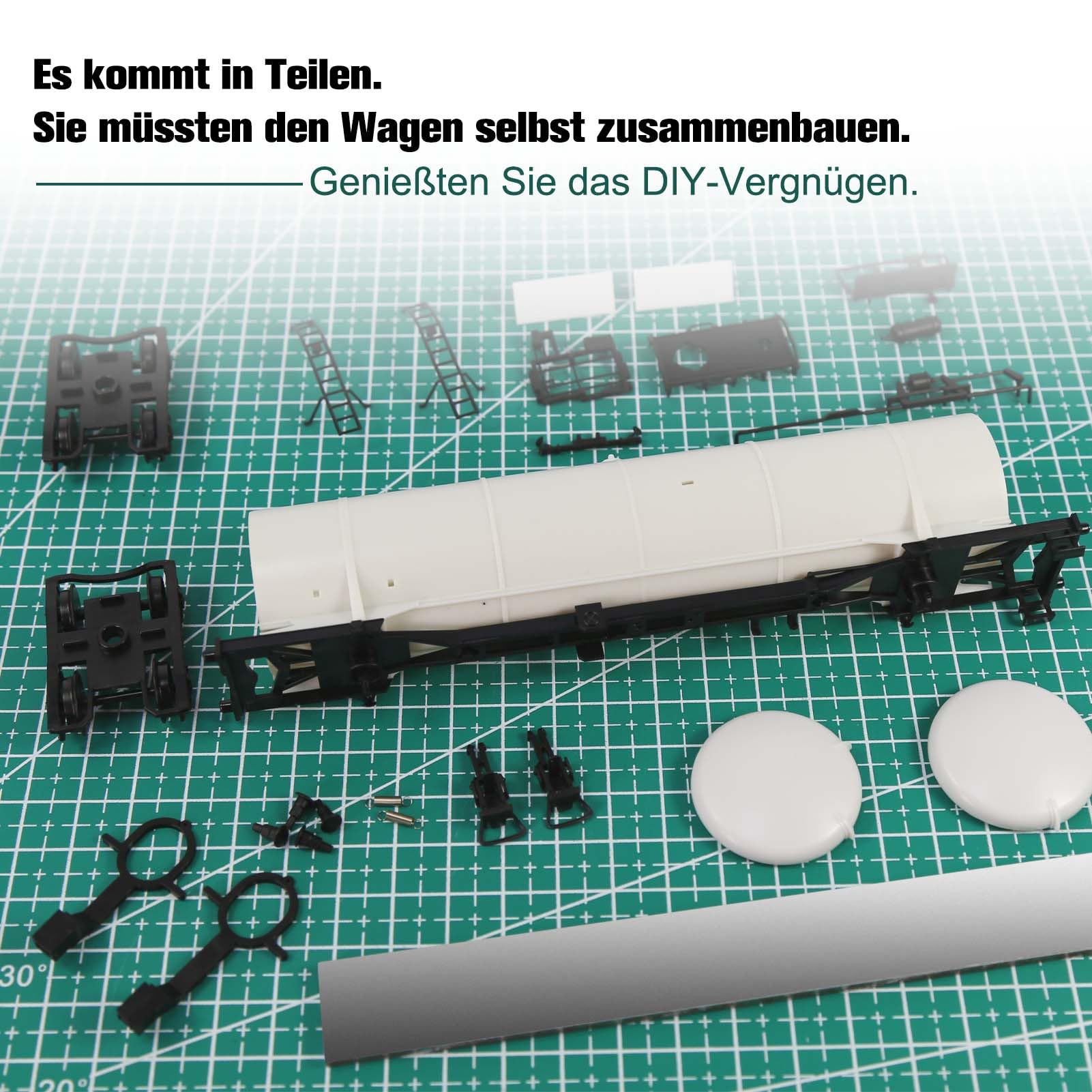 C8768JJ 1 Unit HO Scale 1:87 Blank Unpainted Unassembled European Style Coupler Oil Tank Wagon