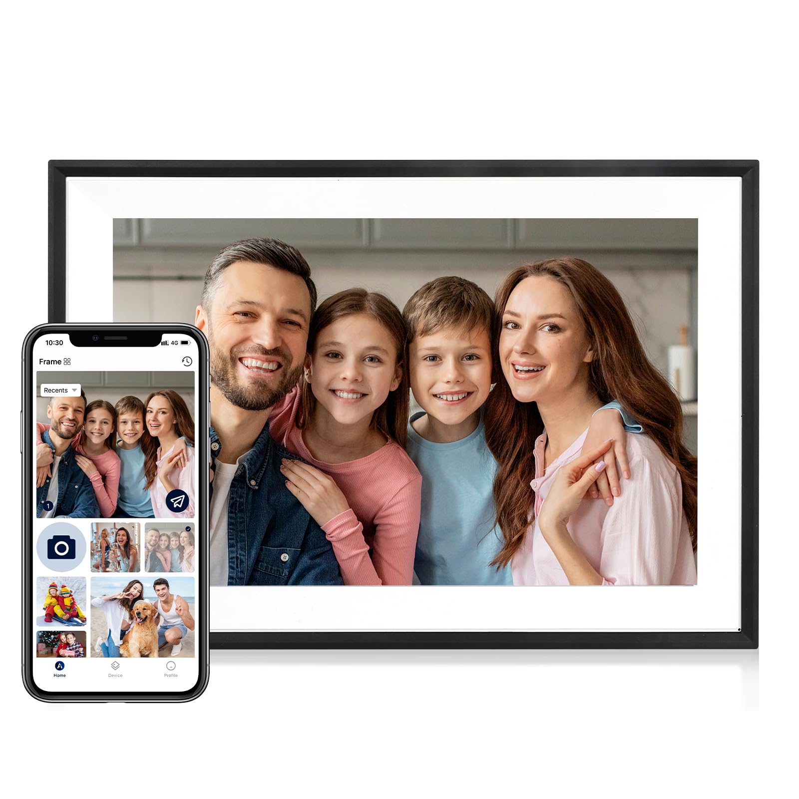 Marco de Fotos Digital con WiFi, 10,1 Pulgadas, 1280×800P, Rotación Automática, 32 GB, Marco de Fotos Digital Que Permite Compartir Fotos de Forma Fácil e Instantánea con la Aplicación AiMOR