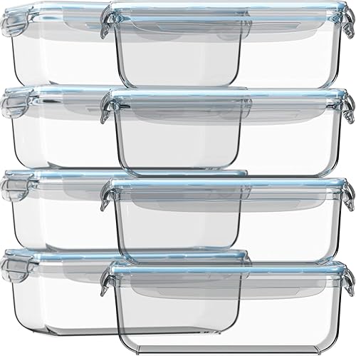 Razab 16 Pc Glass Meal Prep Containers - Thumbnail 2
