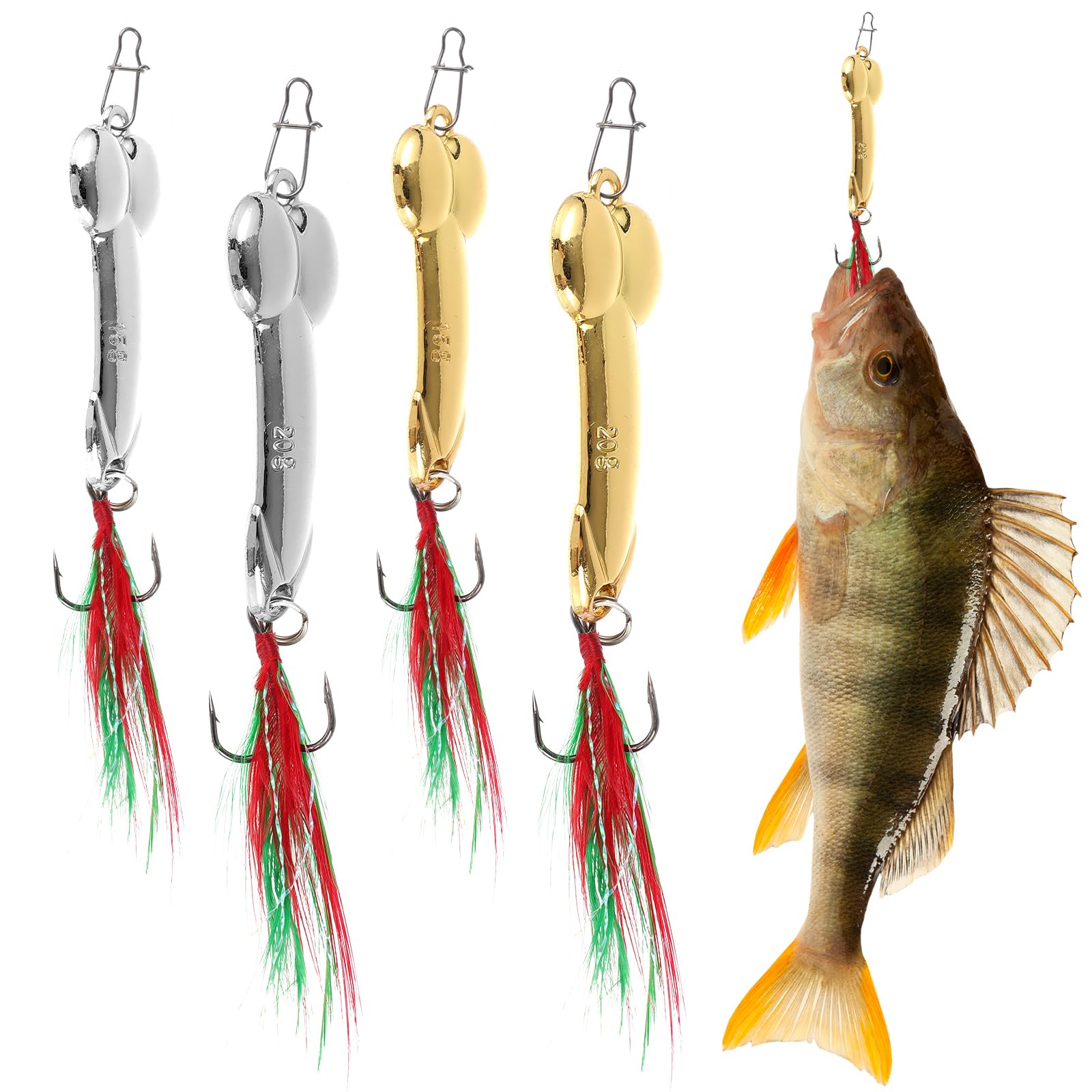 4 Pcs Funny Fishing Lures Bass Fishing Lures for Freshwater Saltwater Top Water Fish Gear Gag Gift for Fish Lovers