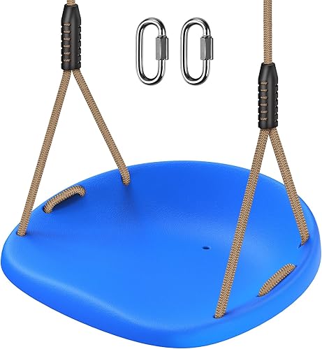 SELEWARE Asiento de columpio resistente para adultos y niños, columpio de árbol con cuerdas a prueba de clima, accesorios para patio trasero,