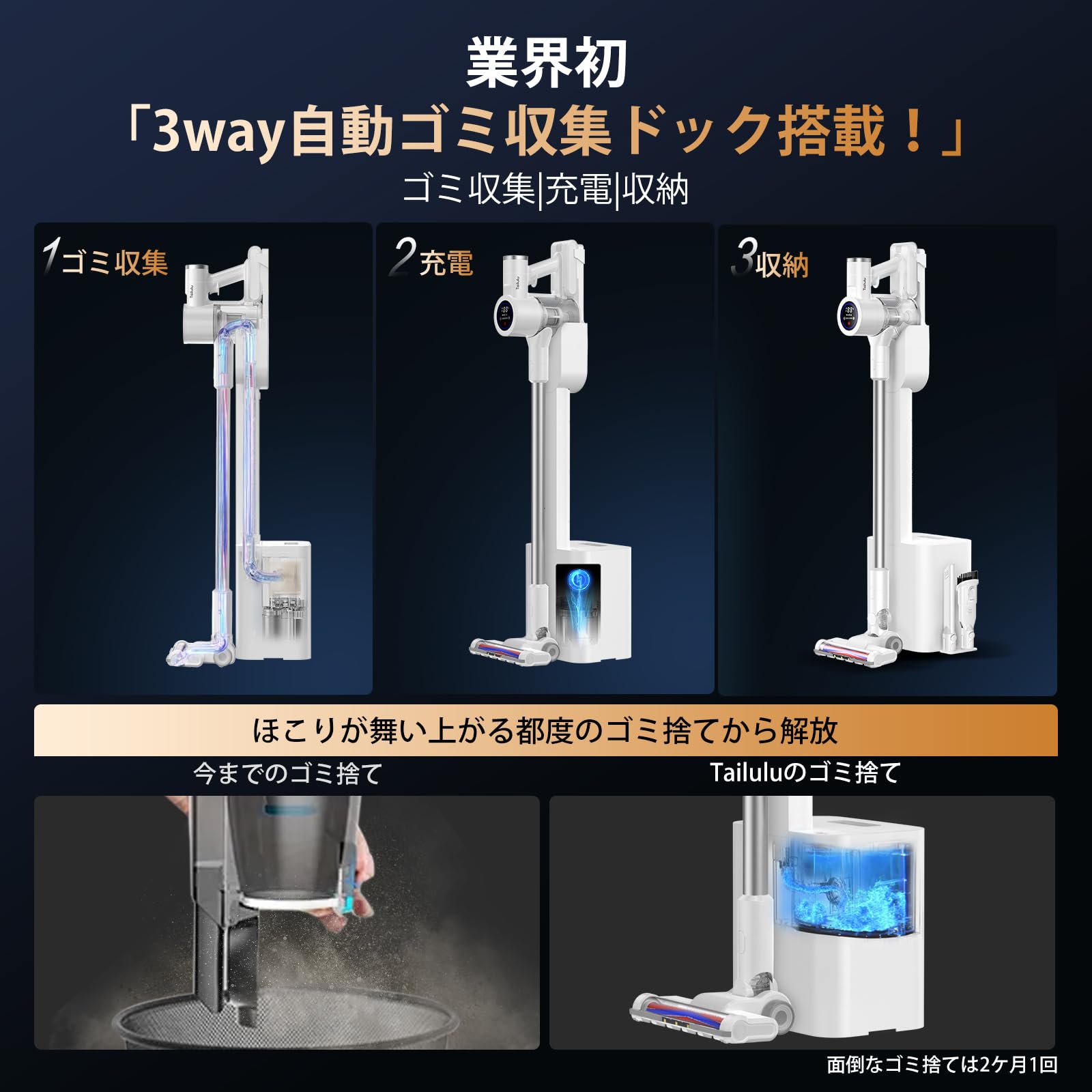 Amazon | 掃除機 コードレス【2027先行発売!&業界初自動ゴミ収集ドック