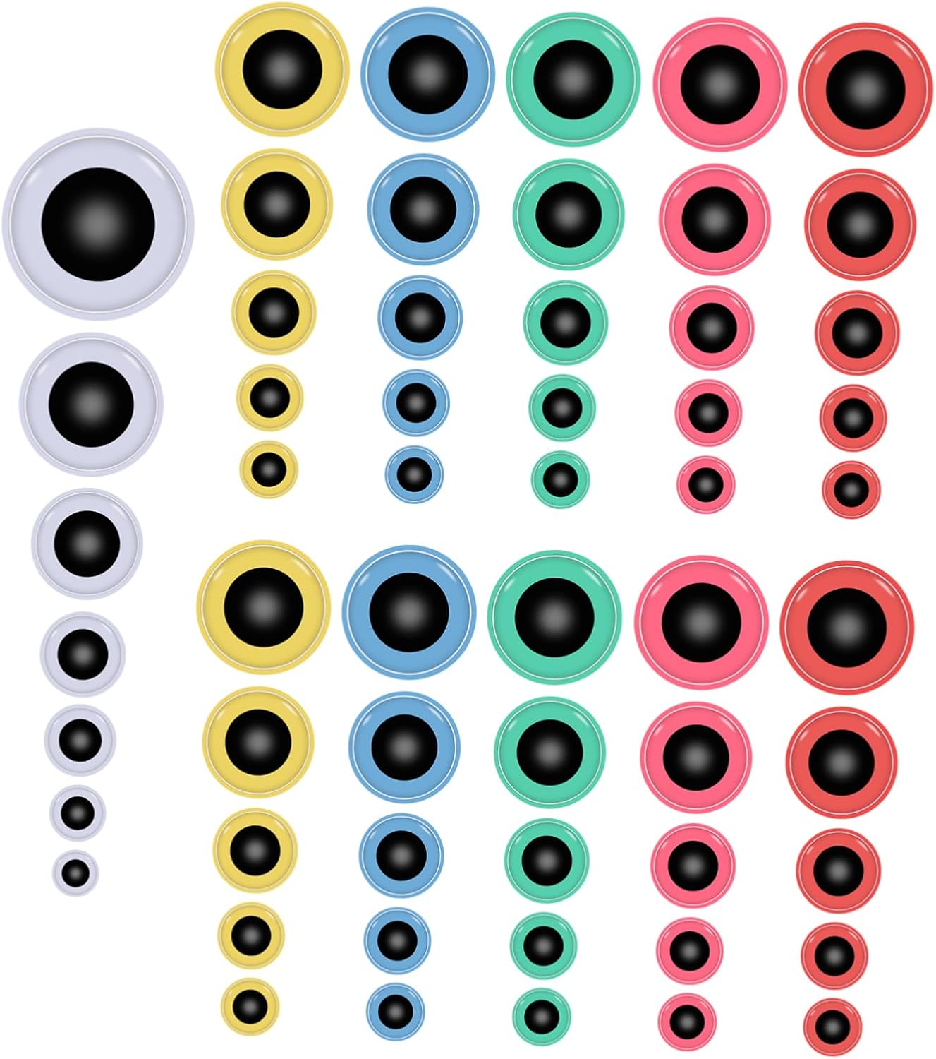 Hohopeti 200pcs DIY Doll Supplies Plastic Simulation Eyes Sticker Eyes for Bjd Dolls Toy Accessories