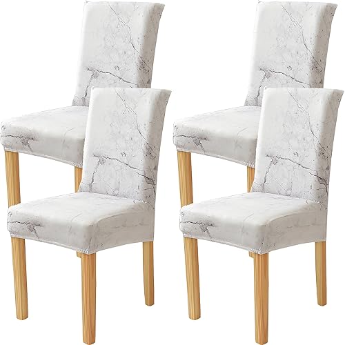 Chair Covers for Dining Room Set of 4 Pack Marble