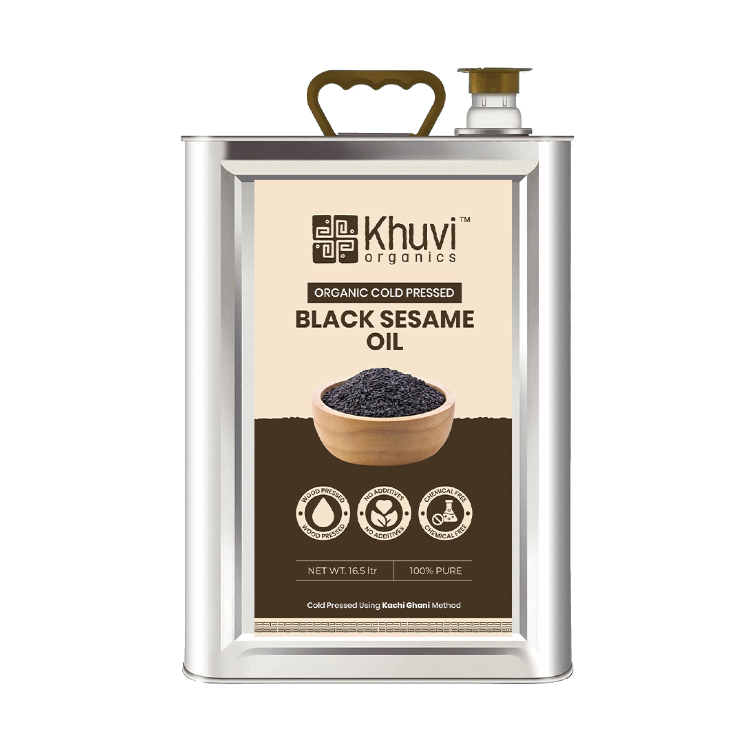 KHUVI ORGANICS Kachi Ghani Black Sesame Oil Tin, 16.5 Litre (B0CYP6WVZR) Amazon Price History, Amazon Price Tracker