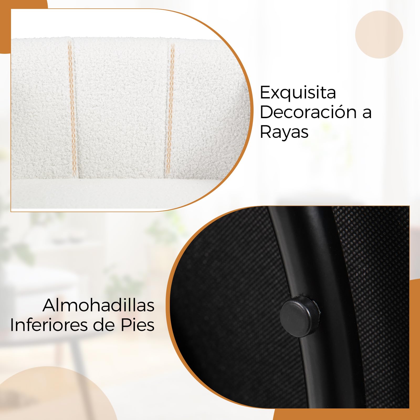 COSTWAY Sillón de Salón Giratorio 360°, Sillón para Leer Tapizado en Sherpa con Respaldo Curvado y Descansabrazos, Sillones Modernos de Salón con Forma de Calabaza para Sala de Estar, Dormitorio
