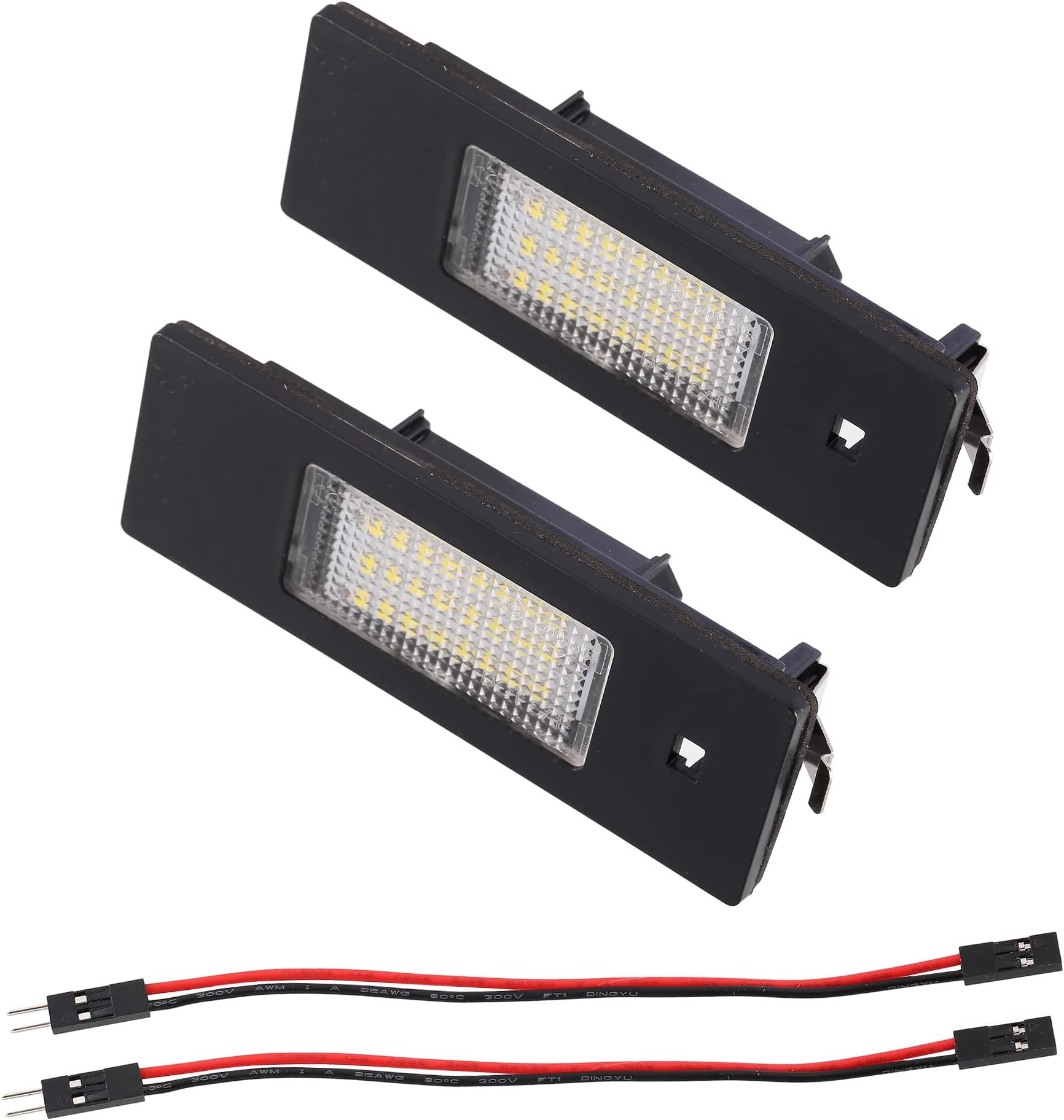 X AUTOHAUX 2pcs LED License Plate Light Assembly with Plug White Light for 650i