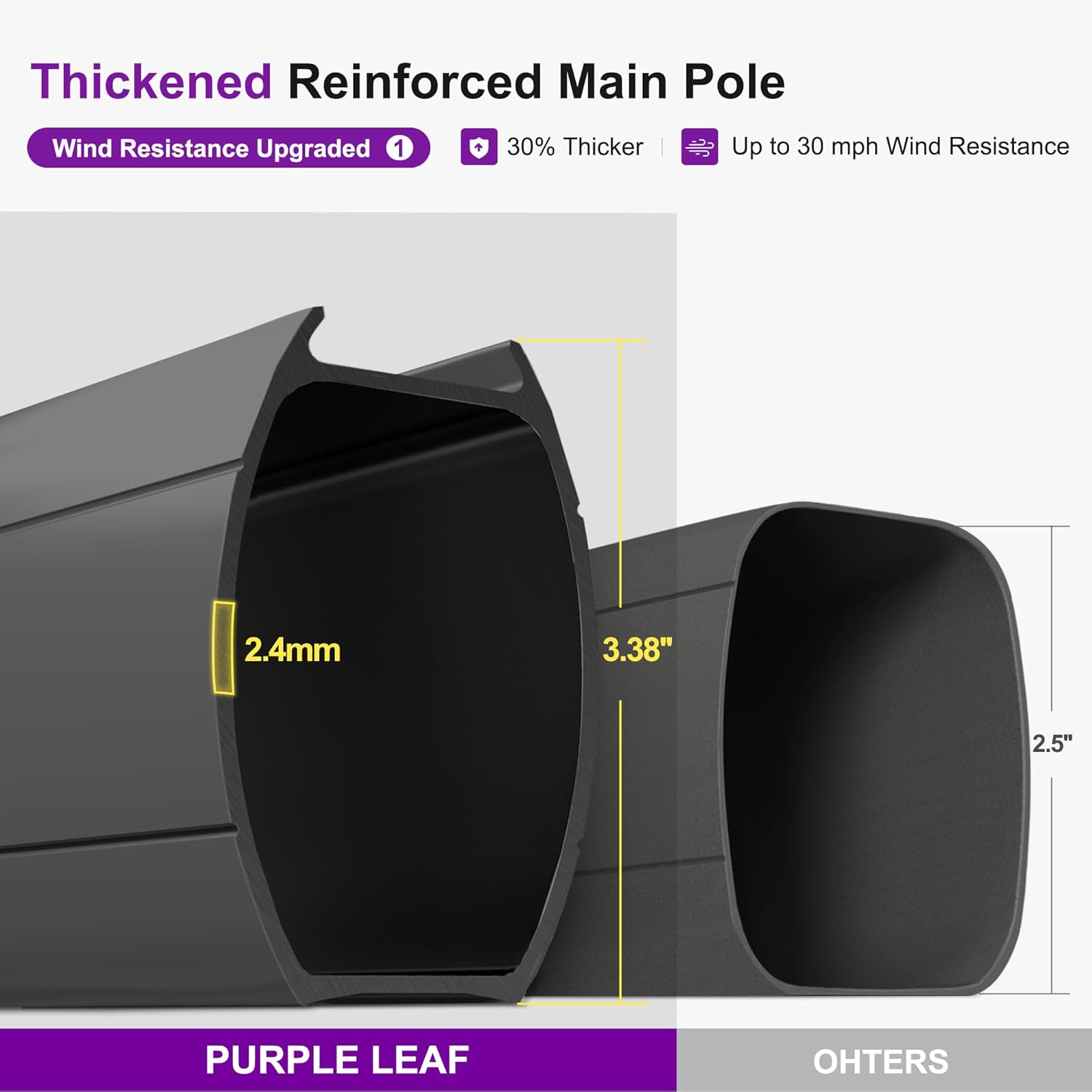 PURPLE LEAF 10' x 13' Cantilever Patio Umbrella Outdoor Umbrella with 330lbs Base Large Rectangular Windproof Offset Umbrella for Pool Deck Garden, Sand Dune