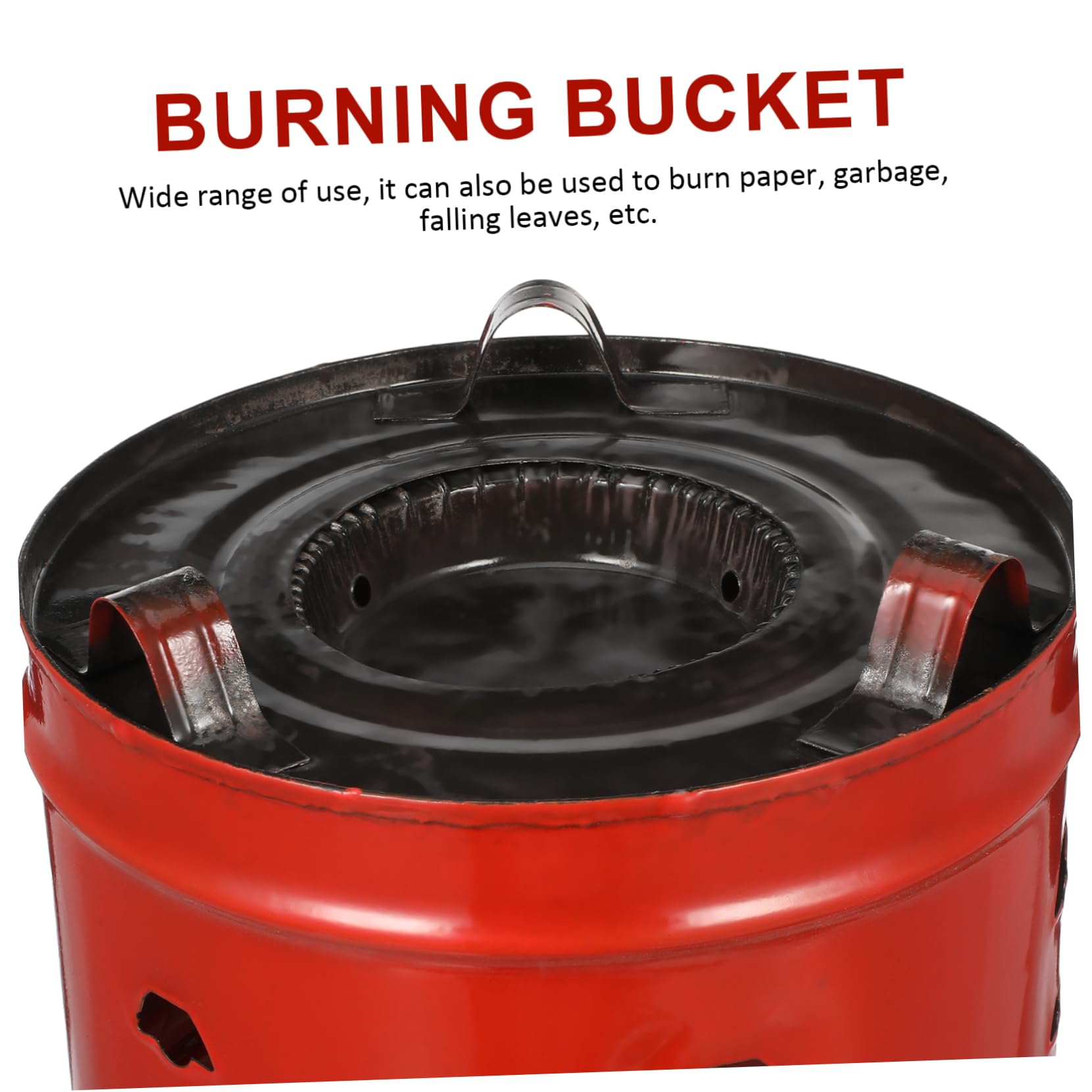 Secchio Rosso in Smalto per Bruciare Carta Design Robusto e Creativo, per Cerimonie di Culto e Bruciare Offerte in Giardino, Stili multipli