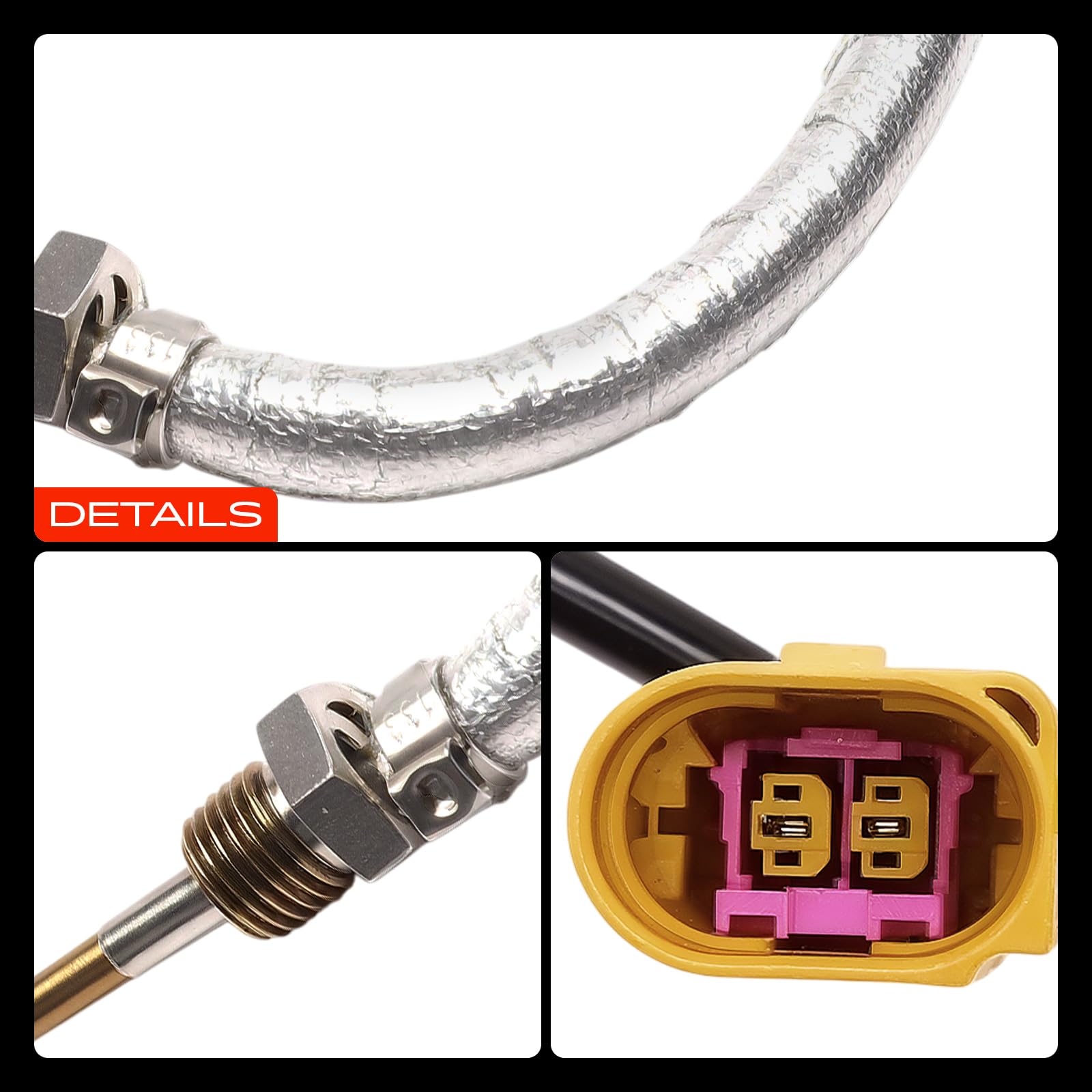 Frankberg Abgastemperatursensor 2-polig Kompatibel mit A6 4G2 4GC Allroad 4GH 4GJ Avant 4G5 4GD A7 Sportback 4GA 4GF Q5 8RB Van 8RB Replace# 4G0906088AB,4G0906088N