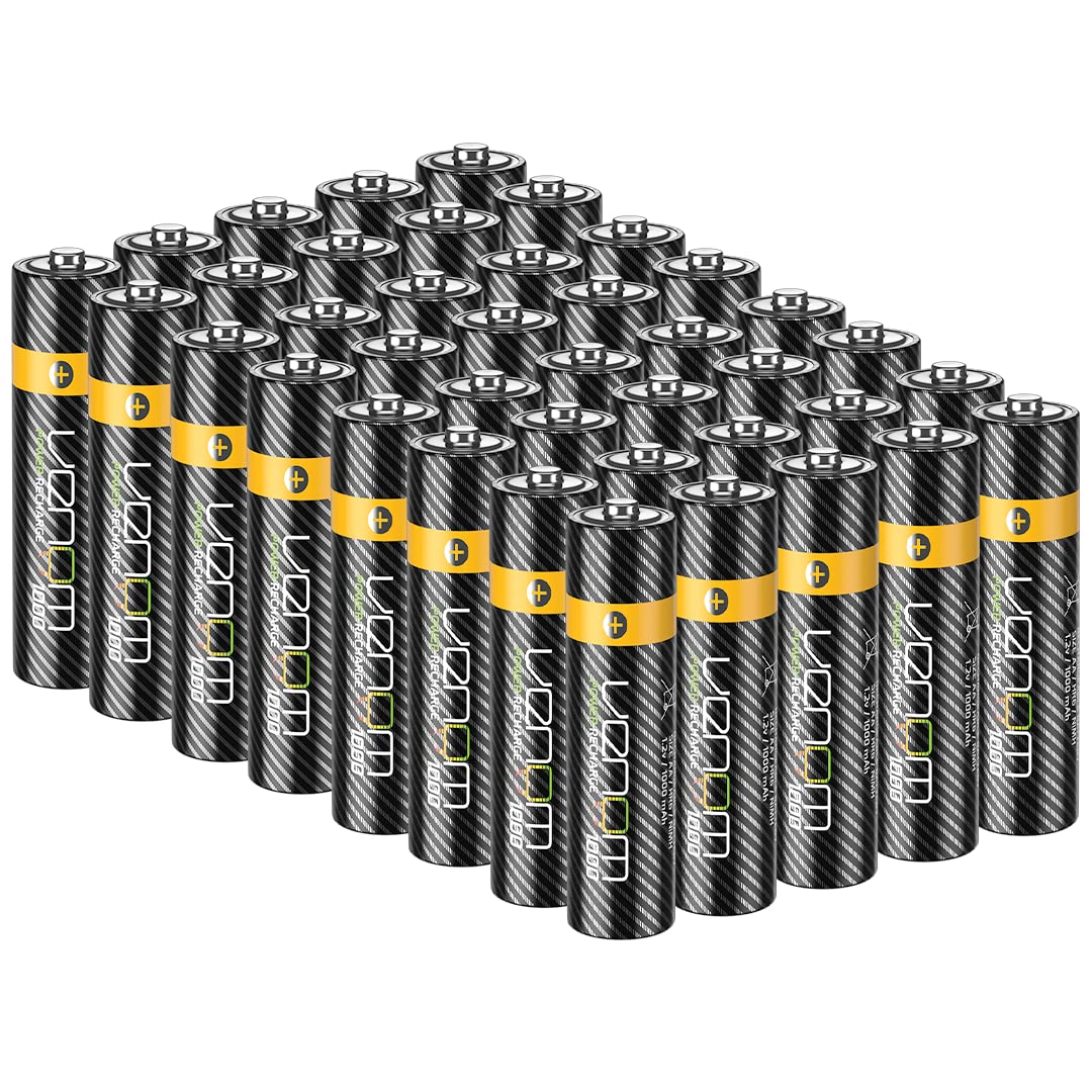 Venom Lot de 40 Piles AA Rechargeables NiMH 1000 mAh 1,2 V