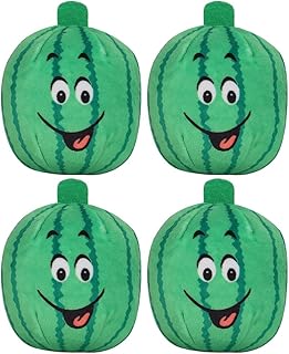 4pcs Dog Squeaky Toy, Pet Squeak Watermelon Toy Dog Chew Toy Pet Plush Toy Interactive Sound Chew Toy Squeaker Chew Ball for Little Dog and Cat