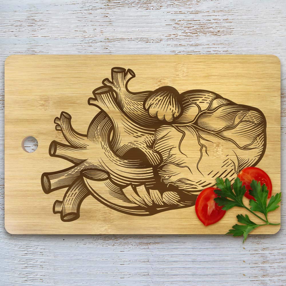 Amazon.com: The Geeky Days Anatomical Heart Bamboo Cutting Board