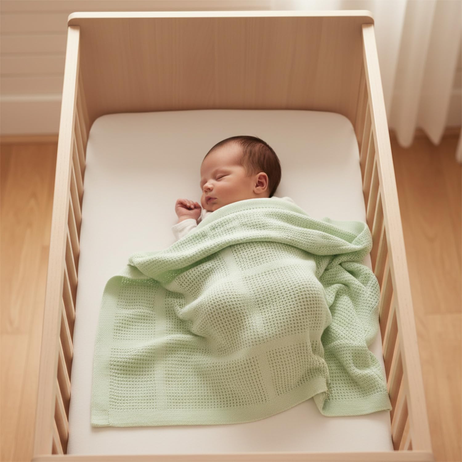Lilly Belly Koc komórkowy dla niemowląt, 70 x 90 cm, 100% czysta bawełna organiczna, 2 sztuki, ciepły i przytulny koc dla niemowląt, dla noworodka, idealny do wózka dziecięcego, podróży, kosza