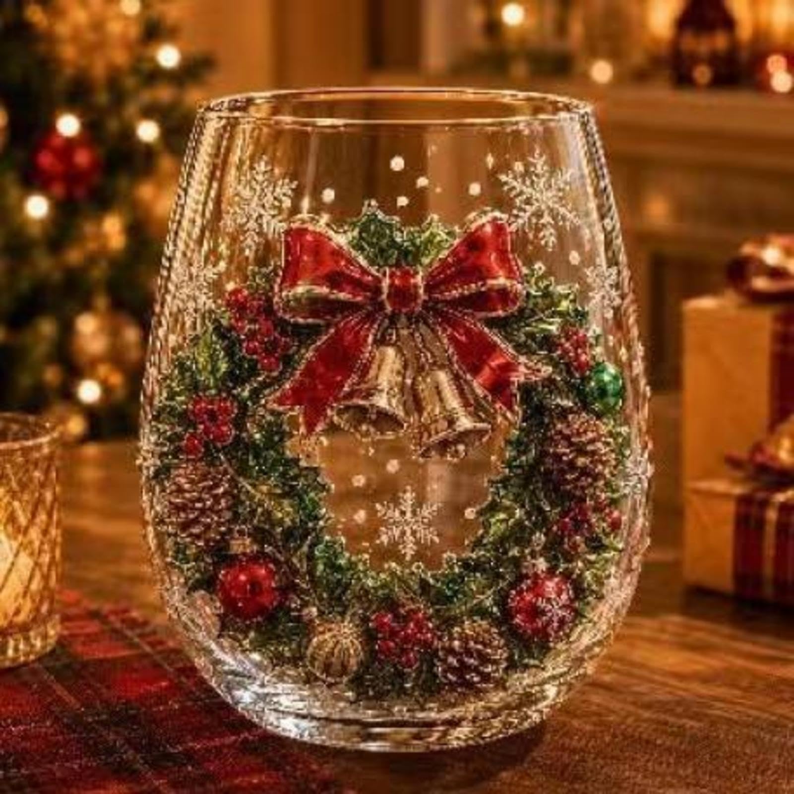 Calici di Natale Albero di Natale e Pupazzo di Neve Bicchieri Decorativi