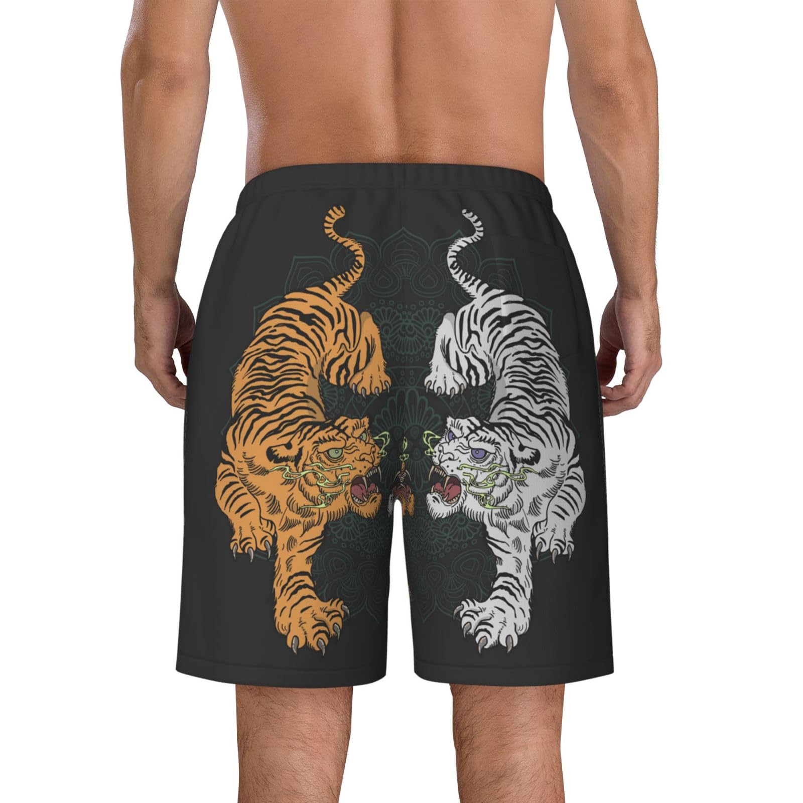 Amazon.co.jp: ビーチパンツ メンズ 虎 タトゥー 花柄 短パン 水着