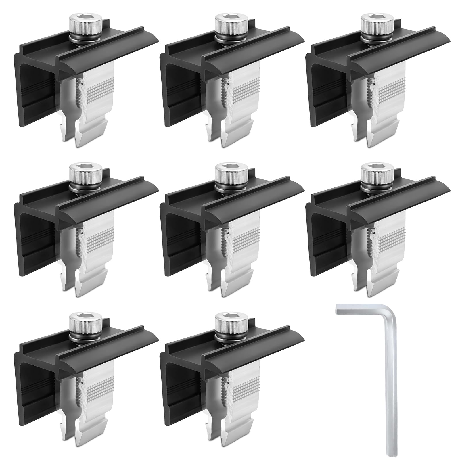 Fixation Panneau Solaire 8 Pièces Kit de Support de Panneau Solaire en Aluminium 30 mm avec Ecrous et Boulon pour Photovoltaïque Camping Car Toiture Mural Modulhöhe 30mm-45mm