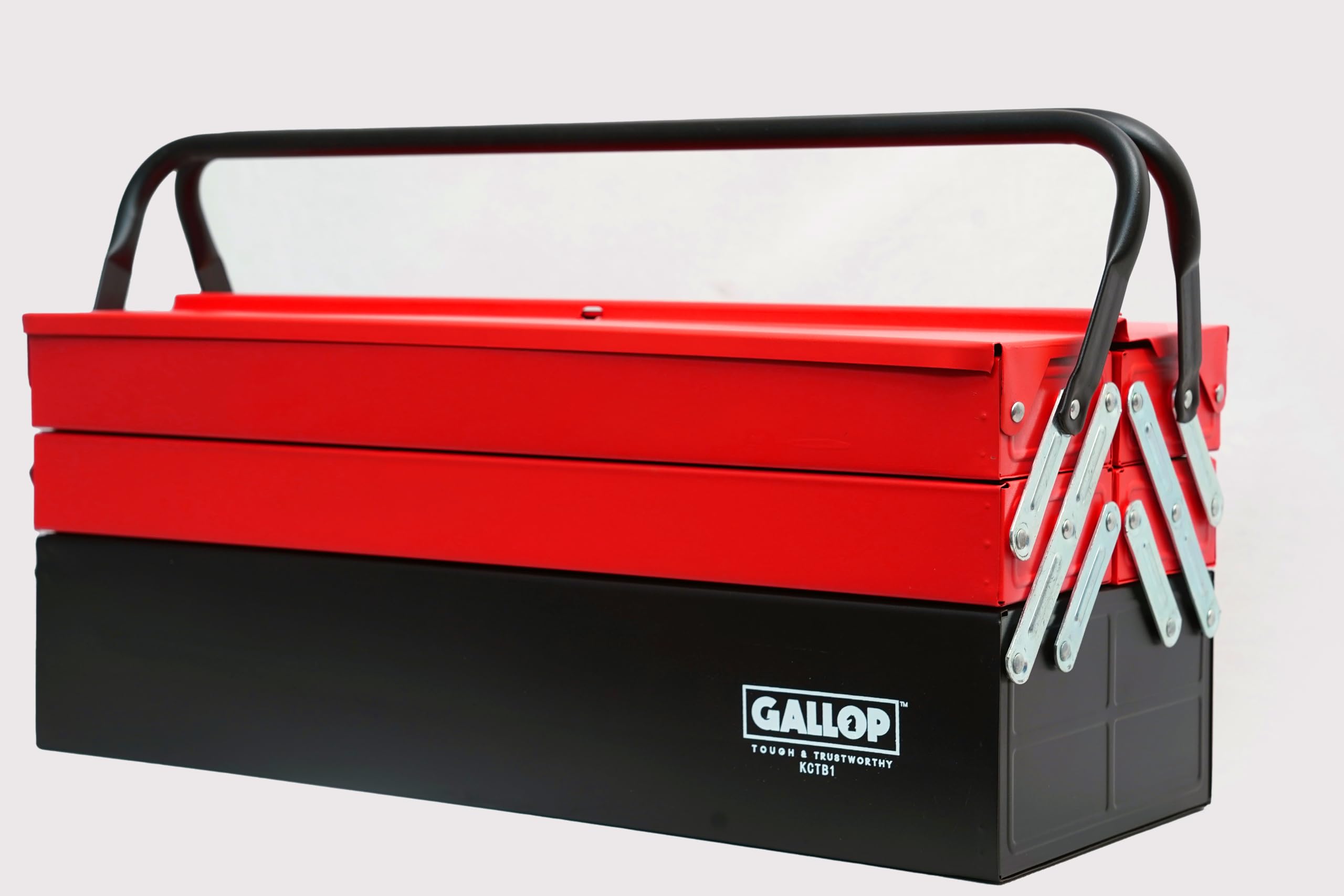 GALLOP' 18" Tool Box - 5 Compartment, Heavy Duty Steel, Spacious, Rust-Resistant, Secure Lock & Portable
