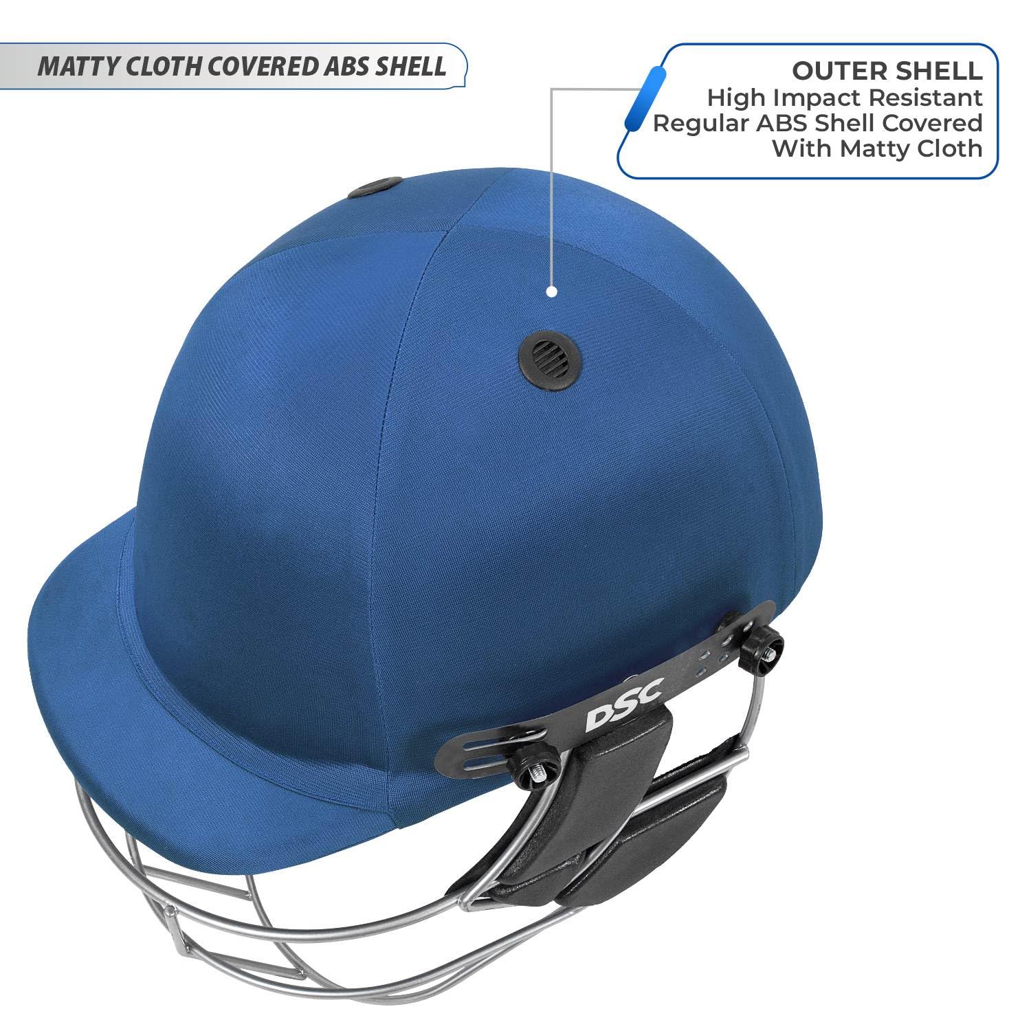 DSC DEFENDER Cricket Helmet for Men & Boys (Adjustable Steel Grill | Back Support Strap | Light Weight | size:Extra Large (Royal Blue) 4