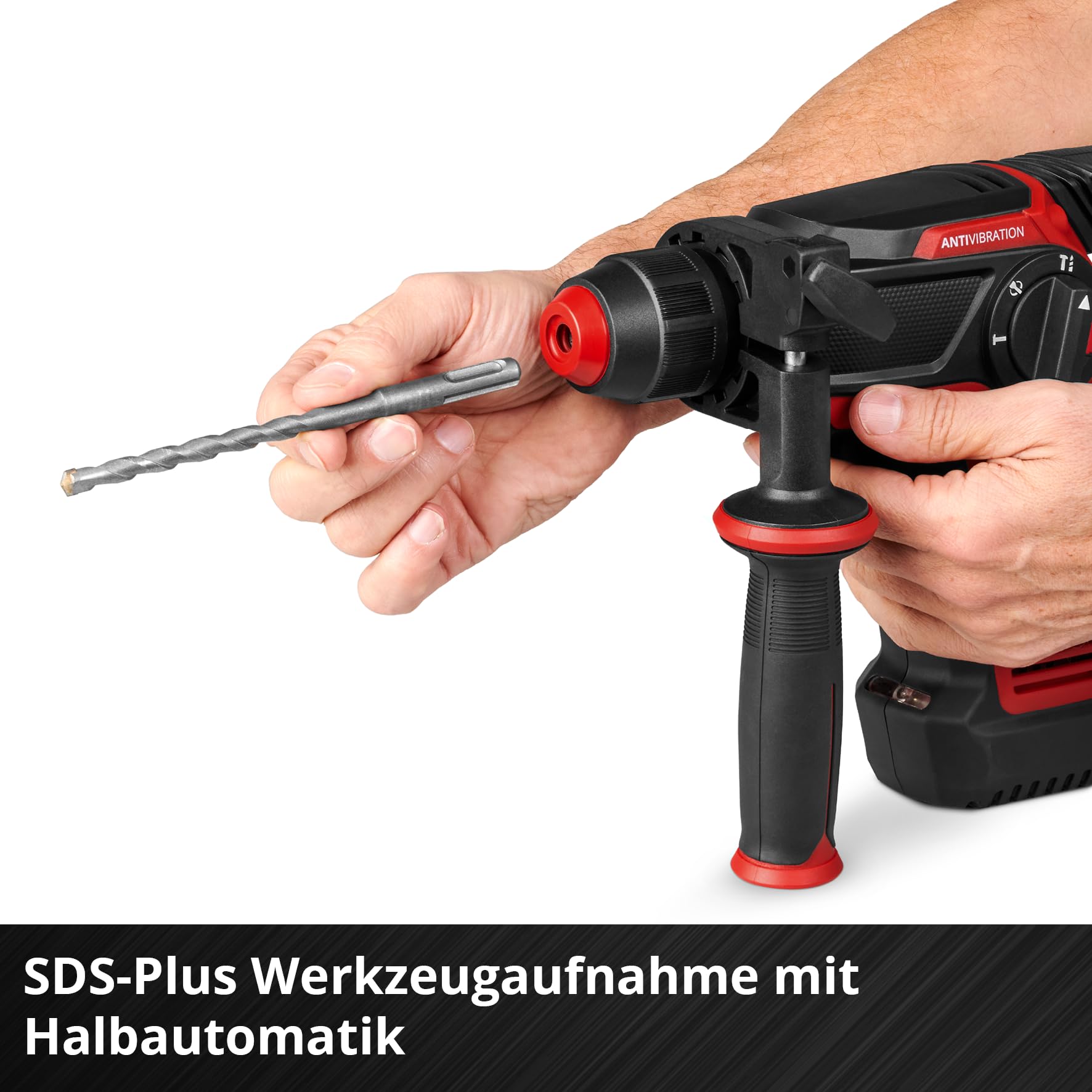 Einhell Professional Akku-Bohrhammer TP-HD 18/28 Li BL +4 (1x 3,0Ah+) Power X-Change (18 V, Brushless, 3 J, SDS-plus, 4 Funktionen, Zubehör, inkl. 3,0 Ah Plus Akku + Ladegerät) Battery Powered, red