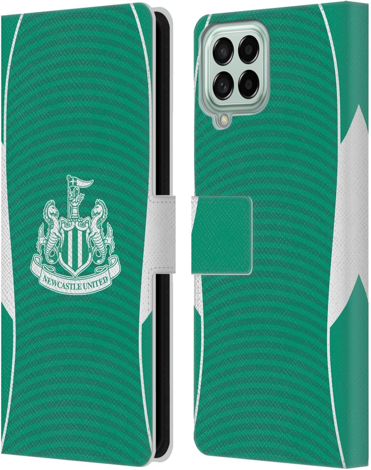 Head Case Designs Officially Licensed Newcastle United Football Club Away 2025/26 Crest Kit Leather Wallet Case Compatible with Samsung Galaxy M33 (2022)