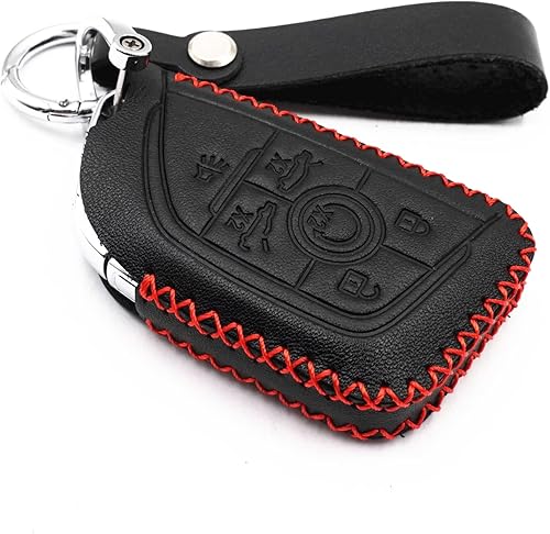 WFMJ Funda de cuero con control remoto inteligente de 6 7 botones para Chevrolet Chevy Corvette C8 2020 2021 2022 2023 (negro, 6 botones)