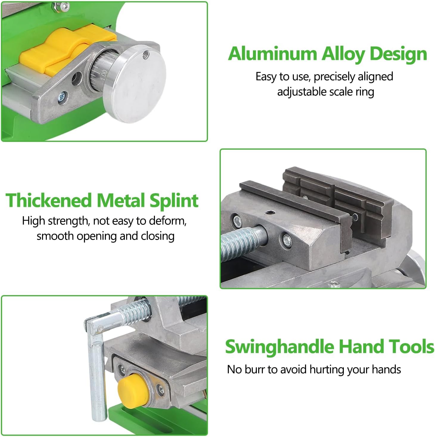 3’’ Cross Slide Drill Press Vise, 2 Way X-Y Compound Benchtop Drill Press Vise with 90° Rotary Table, for Mini Milling Machine