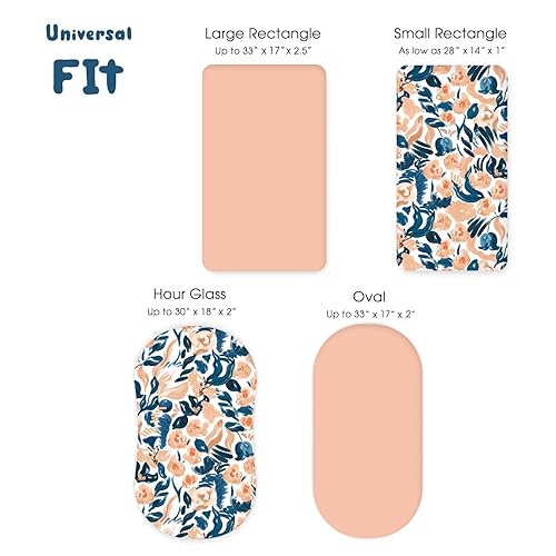 Vista 11 de Juego de 2 sábanas elásticas ultra suaves para moisés, ajuste universal para moisés, cesta de moisés, colchón rectangular ovalado, seguro y cómodo