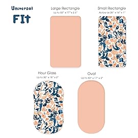 GRSSDER Stretchy Ultra Soft Fitted Bassinet Sheet Set 2 Pack, Universal Fit for Bassinets Baby Cradle Moses Basket Oval Rectangle Mattress Safe and Snug, Blush Flora Print