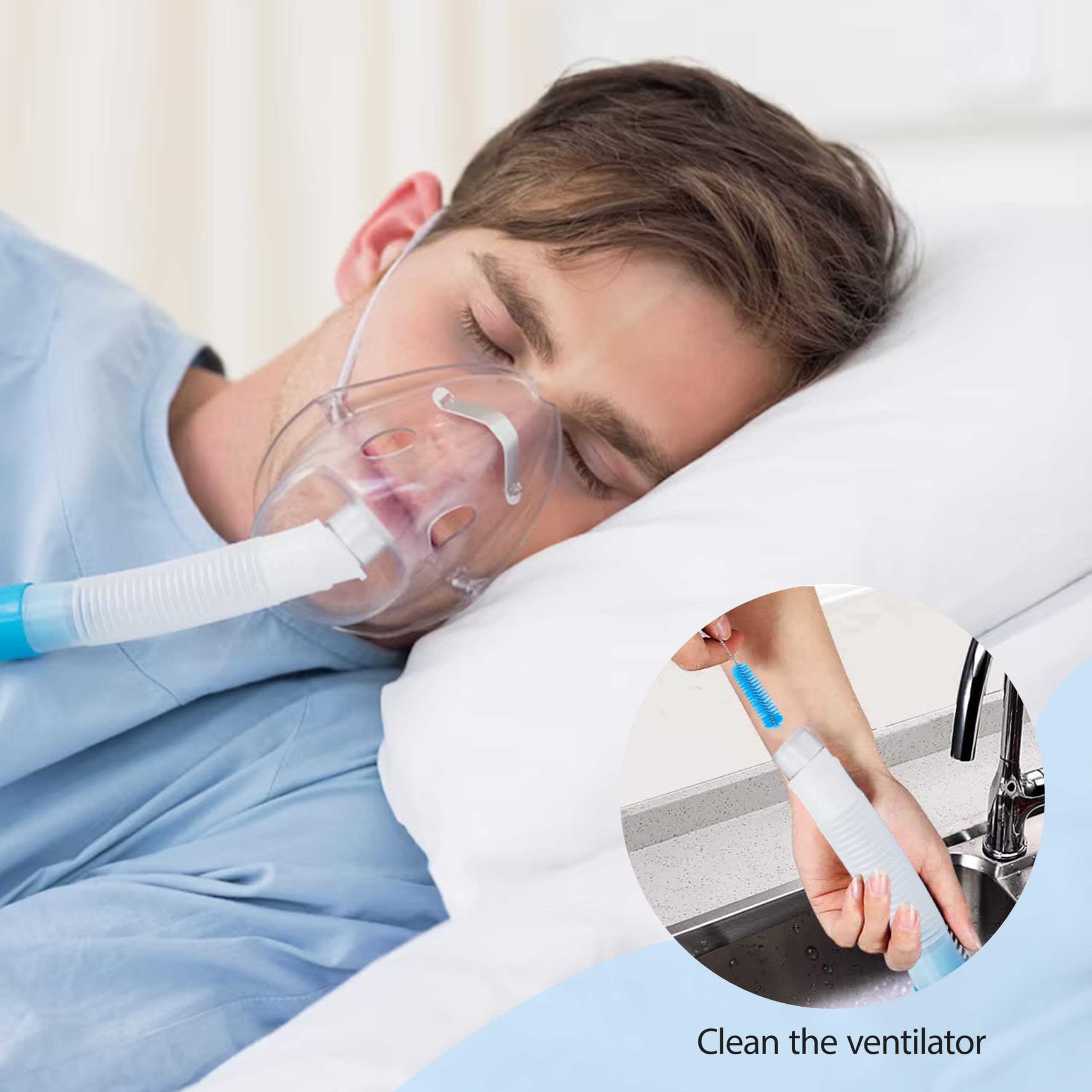 CPAP zestaw do czyszczenia węża, szczotka do czyszczenia węży, szczotka do czyszczenia węża i urządzenia, akcesoria do czyszczenia węży CPAP (niebieski)