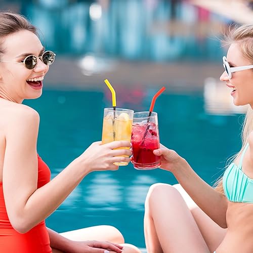 Miniatura 6 de HINZIC 12 puntas de silicona reutilizables de 13 de ancho (0.315 in), cubiertas de paja de goma multicolor de grado alimenticio, puntas flexibles,