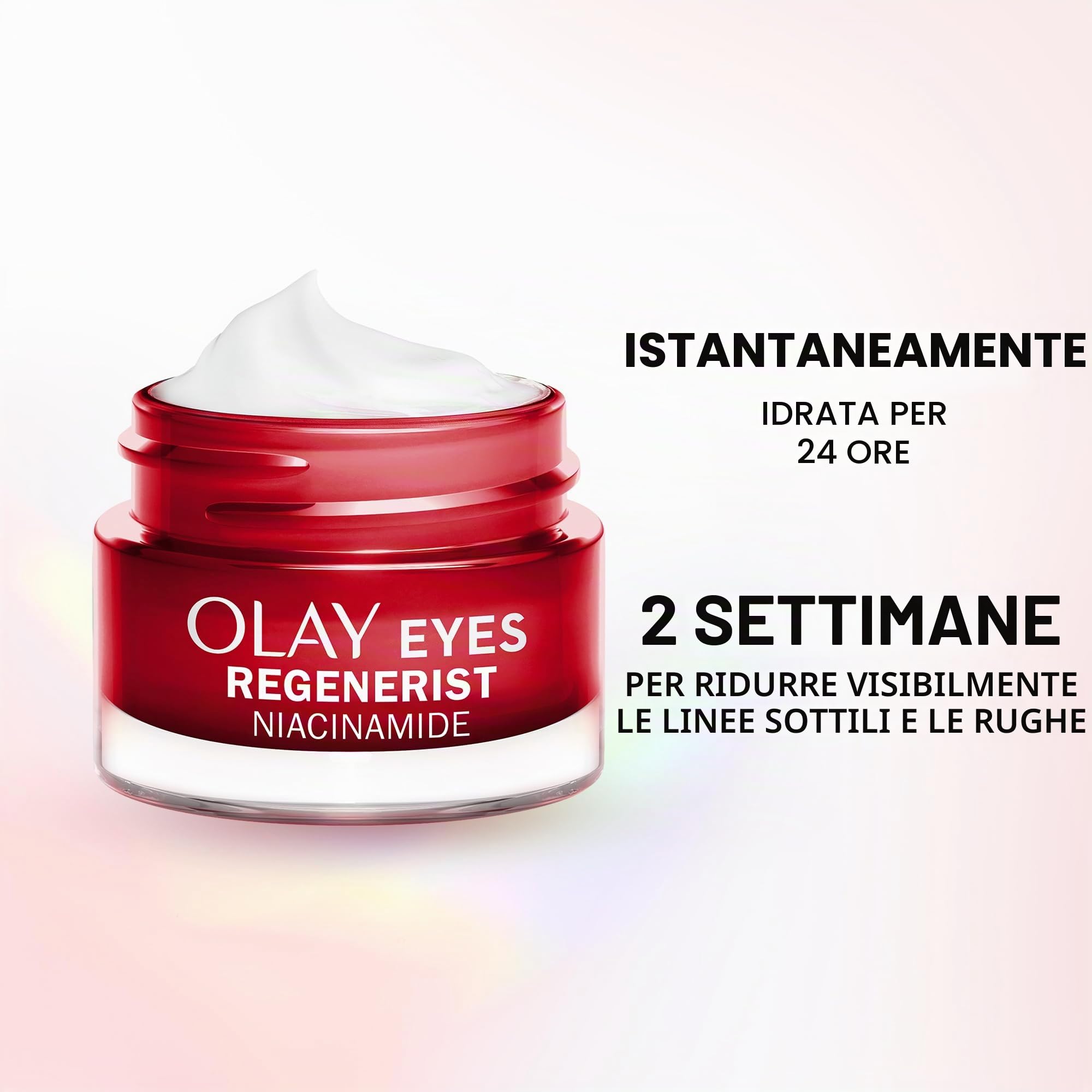 Olay Crema contorno occhi alla niacinamide, anti-rughe e anti-età, idratante per gli occhi con niacinamide anti-età, rinnova e idrata, migliora i segni dell'invecchiamento, non unge, senza profumo, 15
