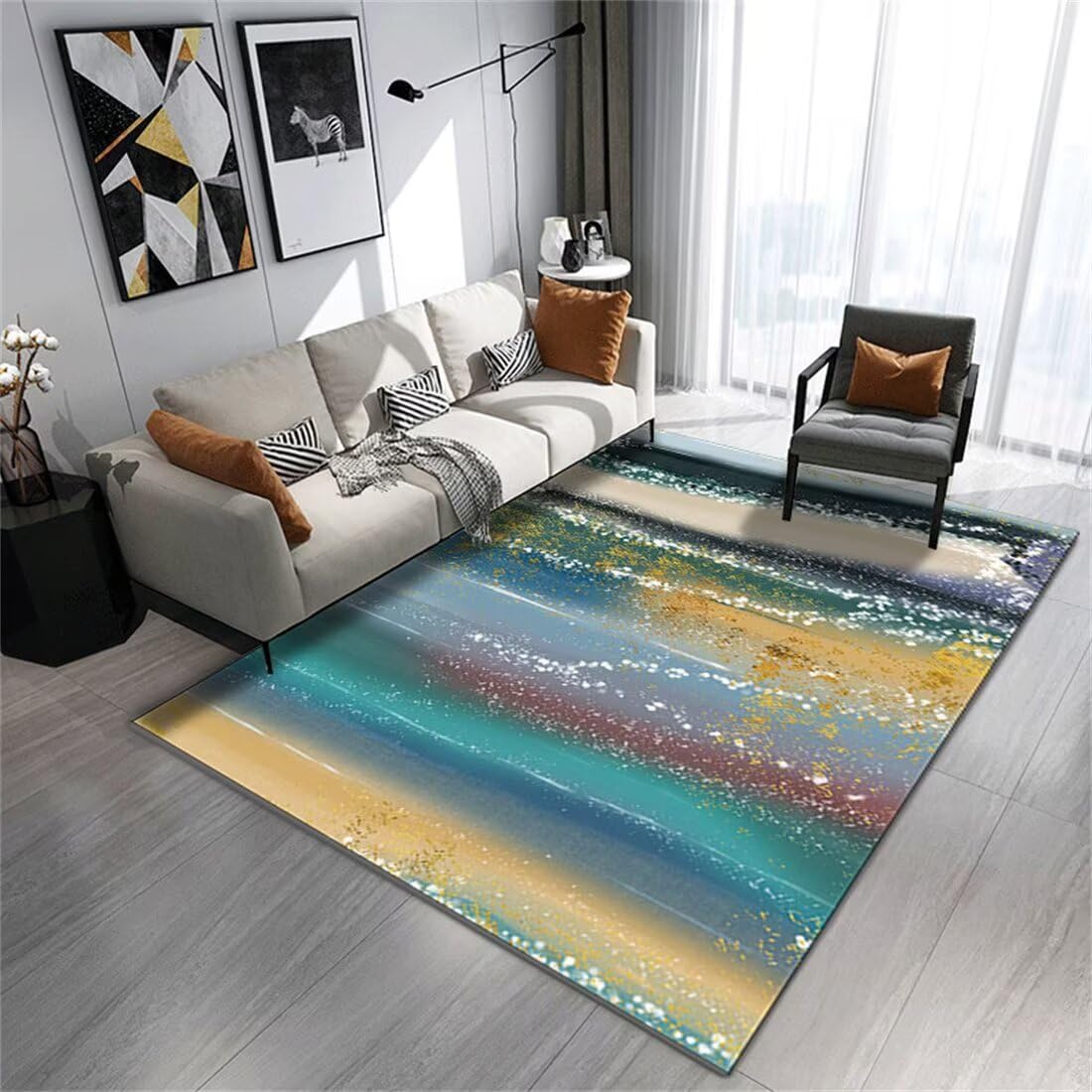 Décoration cuisine tapis de chambre lavable multicolore de 80x160cm