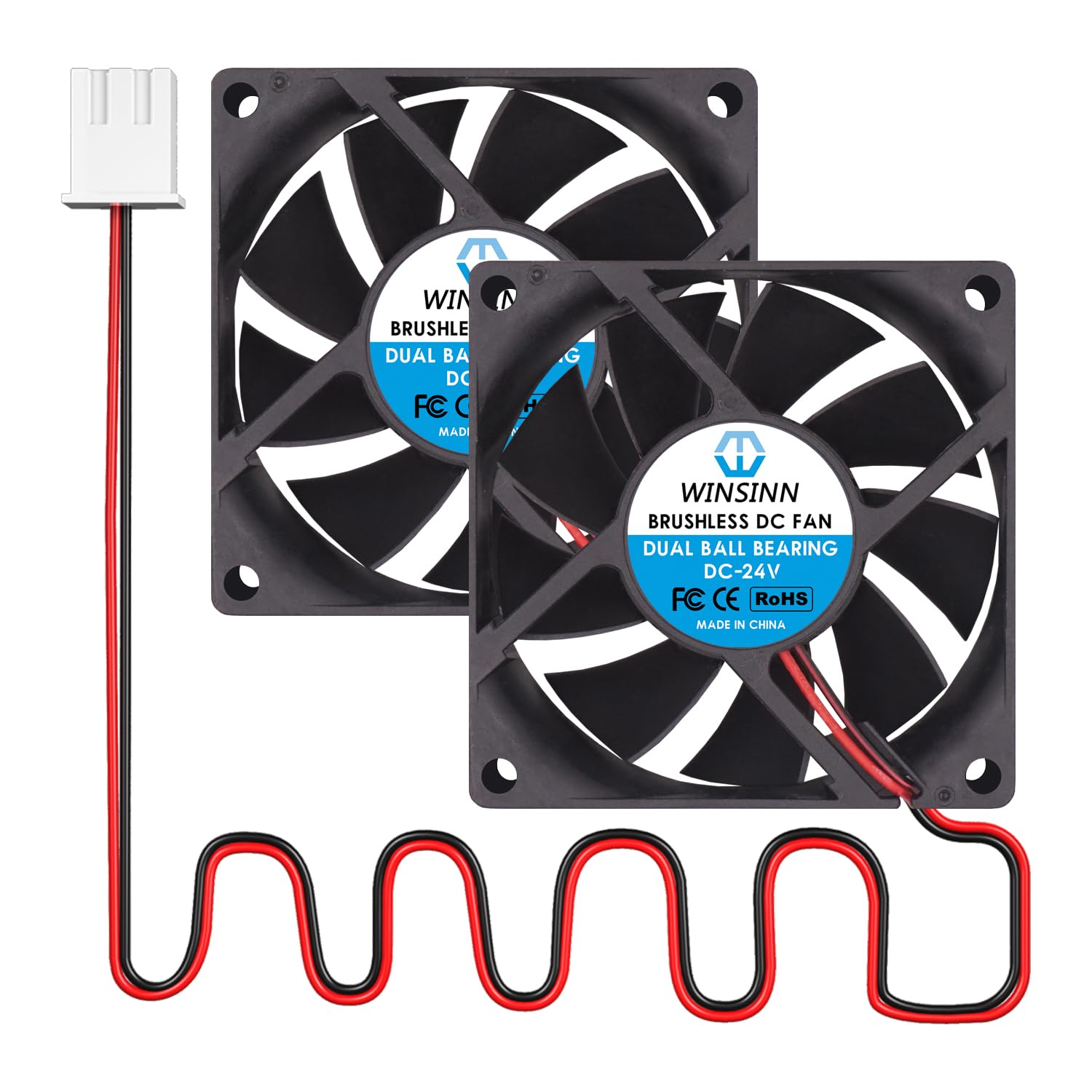 Amazon.com: WINSINN DC 70mm Fan 24V 7020 Dual Ball Bearing