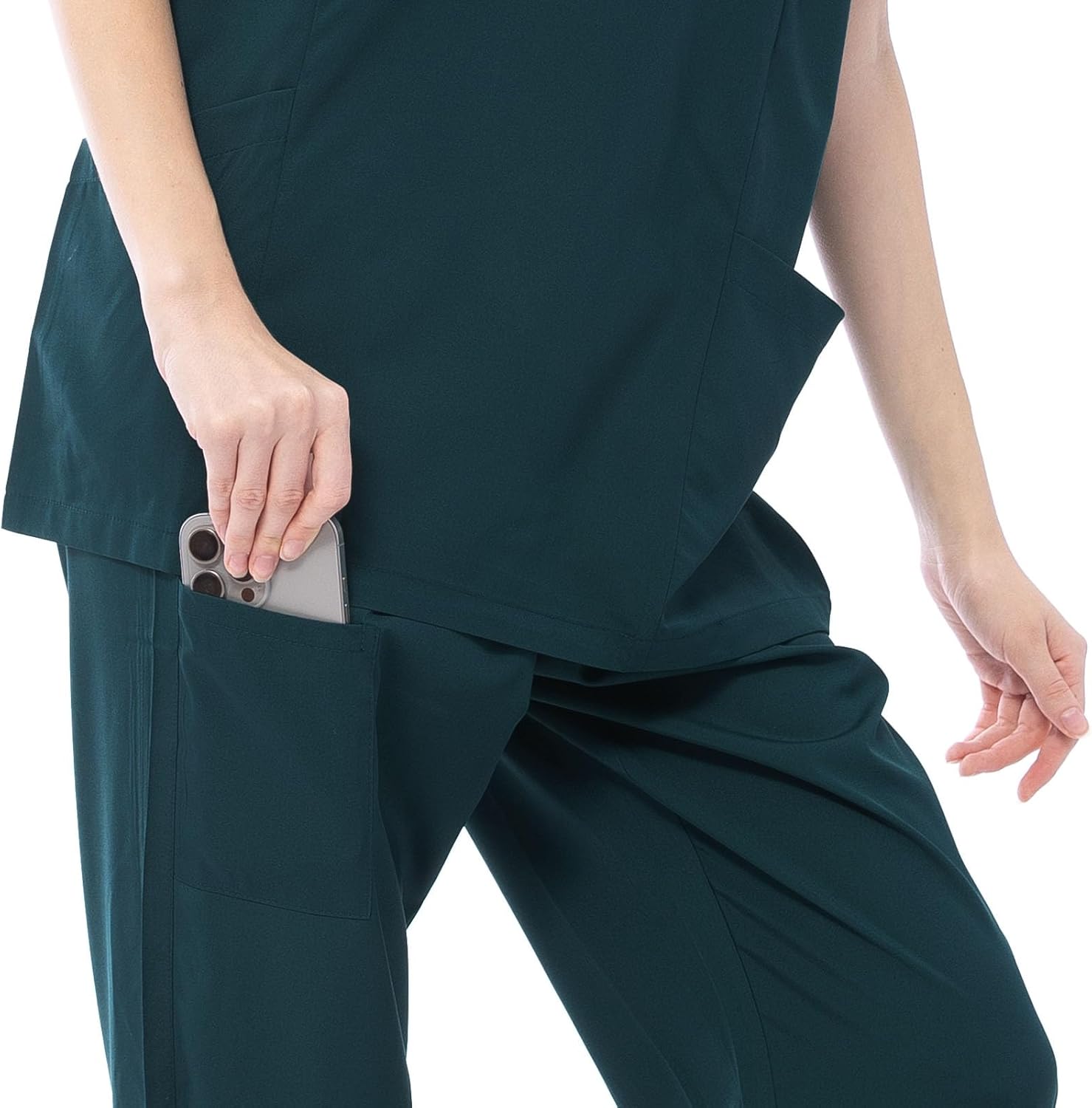 VICOGARD Scrubs Set for Women Medical Uniform–Stretch V-Neck Top & Straight Leg Pants with 9 Pockets for Nurse Workwear - Image 5