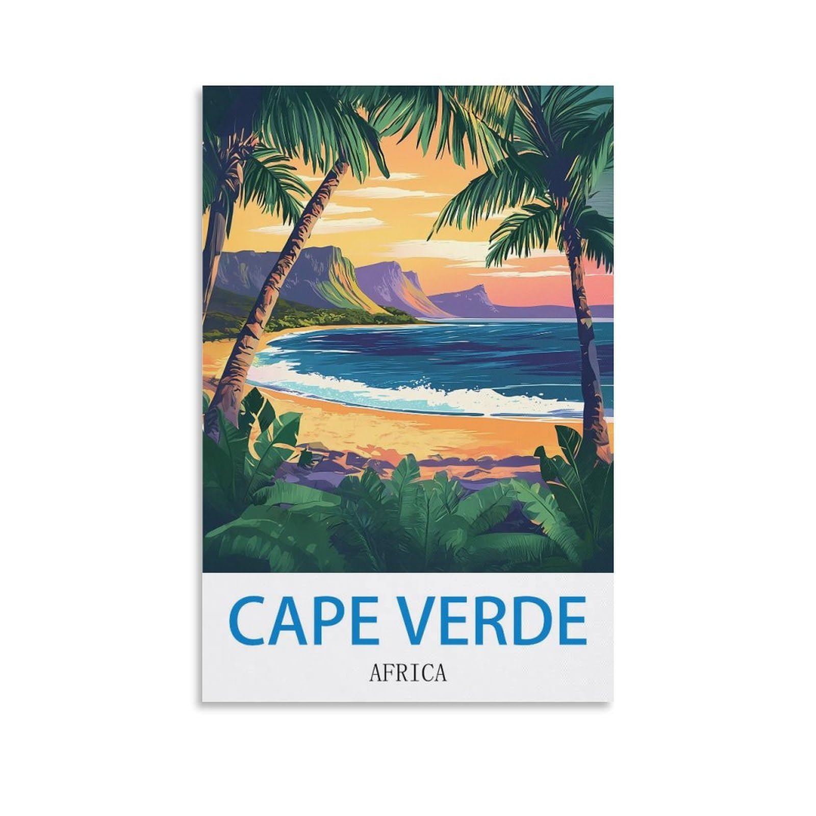 WHCHEEH Cape Verde Africa Vintage Travel Poster 08x12inch(20x30cm) Canvas Art Print Wall Art Decor Picture