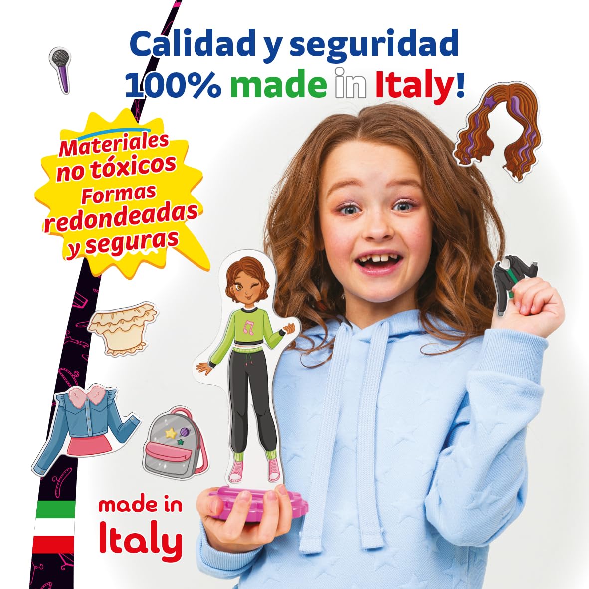 Quercetti Magnetic Fashion Best Friends, Juguetes Niña 5 Años a 9 Años, Juego Magnetico con Muñecas y Ropa, Juguetes Niñas, Juegos Infantiles Creativos para Niñas, Made in Italy