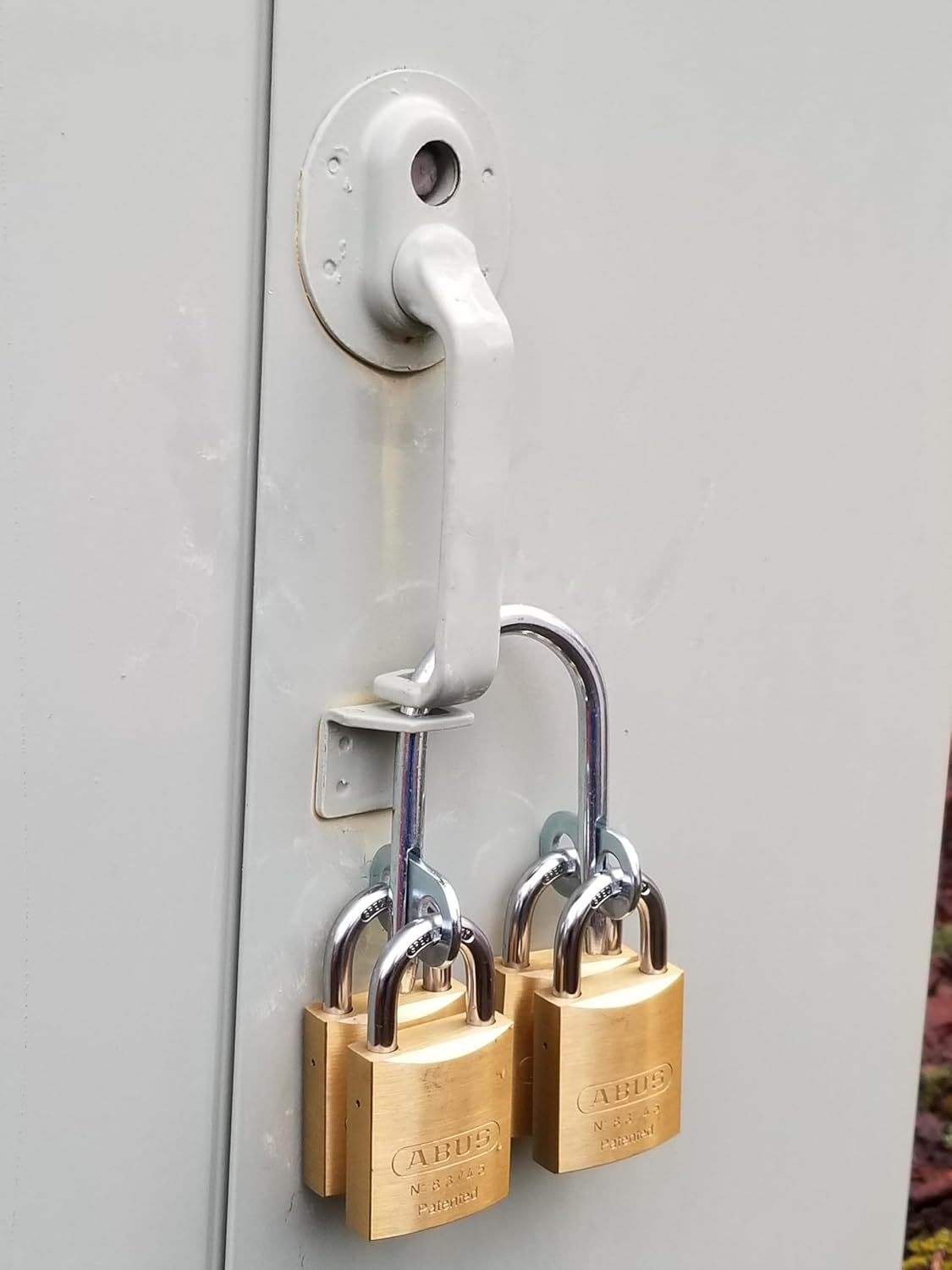Gate Keeper GM P6006 Multi User Shared Access Locking System, 2, 3, or 4 Padlock Capacity Hasp for Gates and Doors, Weather Resistant Zinc Plated Carbon Steel, Industrial Grade Security, Made in USA