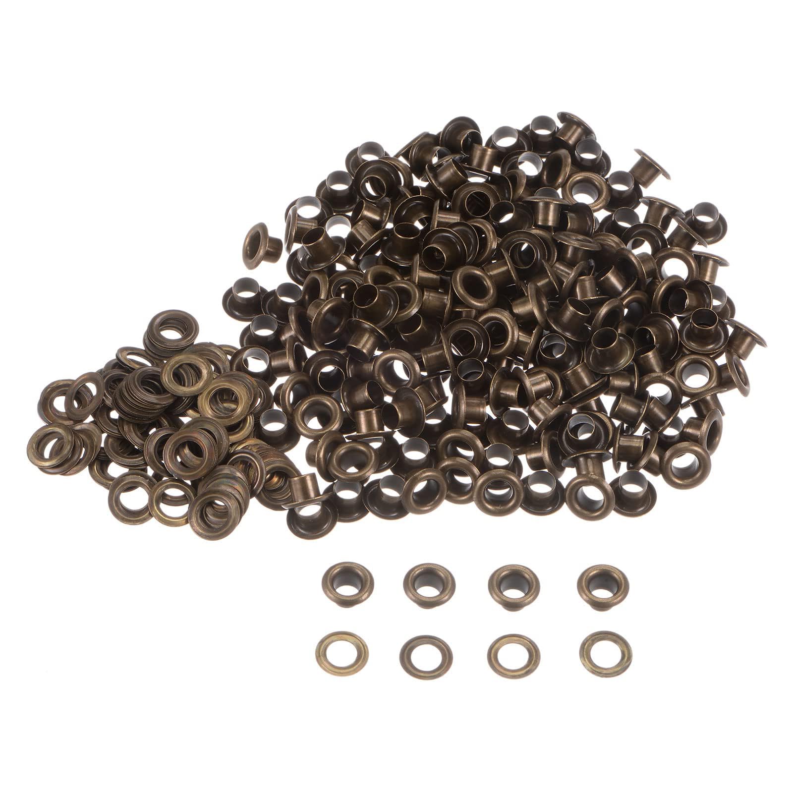TA-VIGOR 4.5mm 3/16 Inch Grommets Kit Metal Eyelet with Washer Bronze 200pc