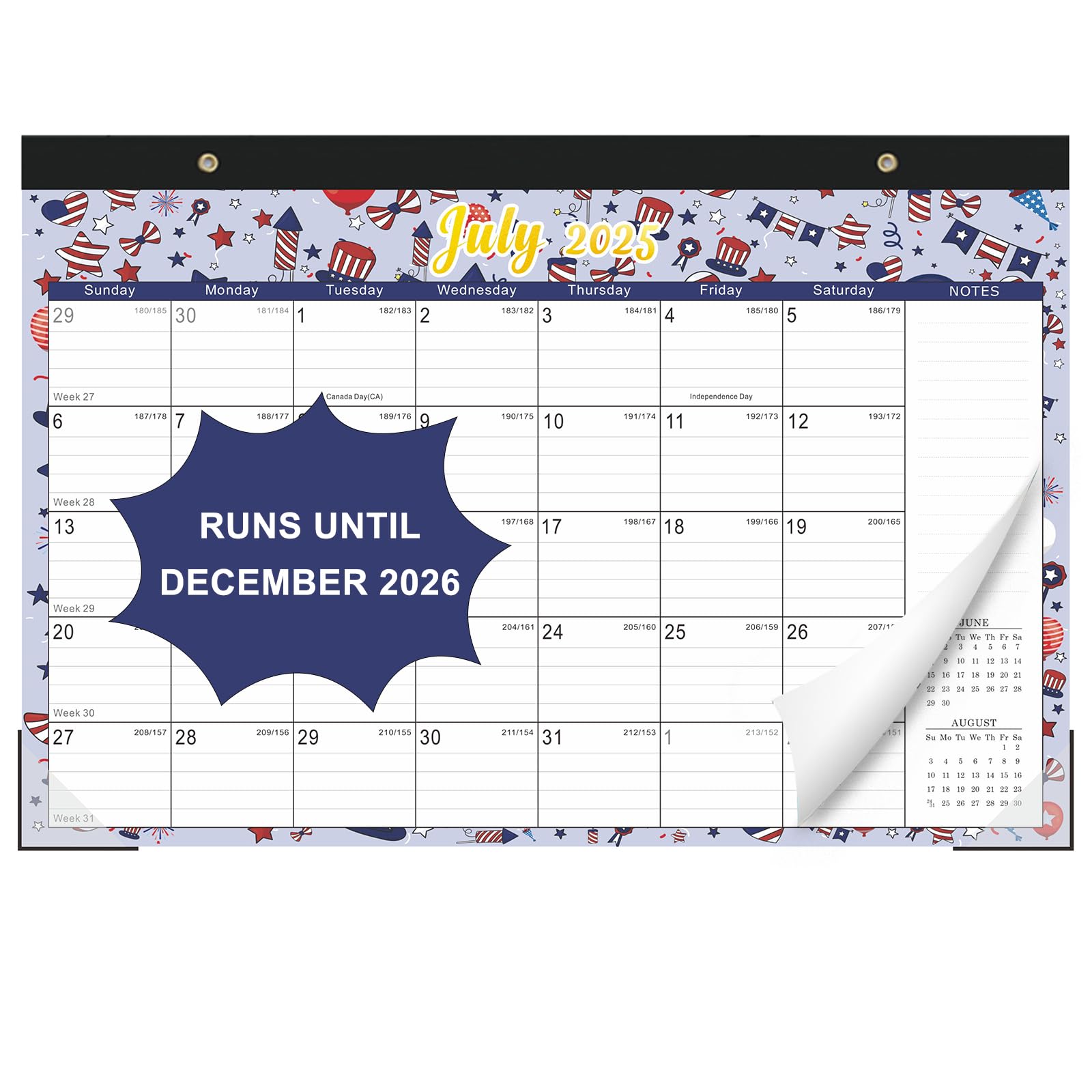Lbylyhxc Desk Calendar 2025-2026, 18-Month School Year Calendar 2025-2026, July 2025 to December 2026, Large Desktop Calendar Monthly for Teacher with Corner Protectors 17" X 12" (Desk Calendar Seasons, 17x12 inches)