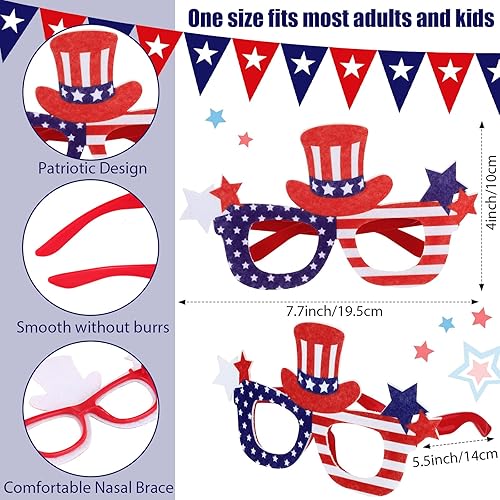Miniatura 5 de 12 gafas de sol patrióticas de la bandera estadounidense del 4 de julio, gafas de sol patrióticas para fiesta de Estados Unidos, rojo, azul, blanco,