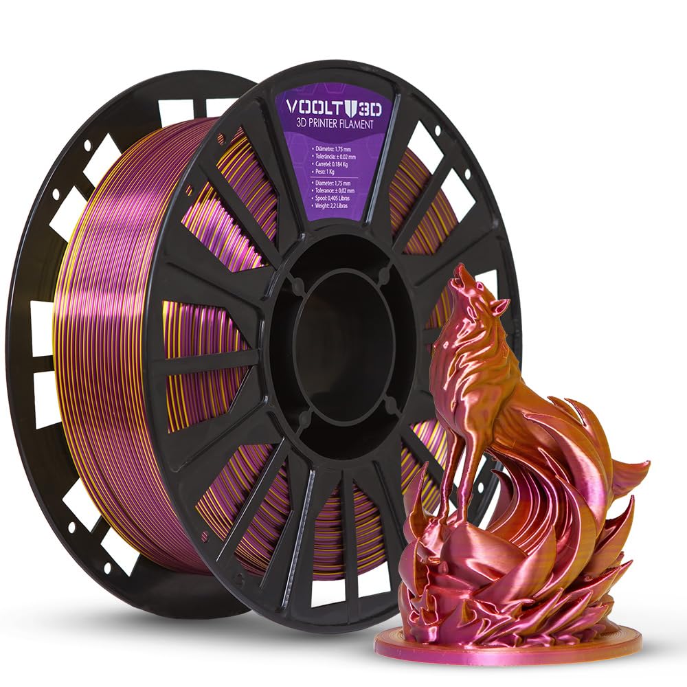 Éclat du teint Viola Tricolor Waterdrop Filamento PLA Duo Color Shadow 1kg, 1.75Mm, PLA com Efeito de