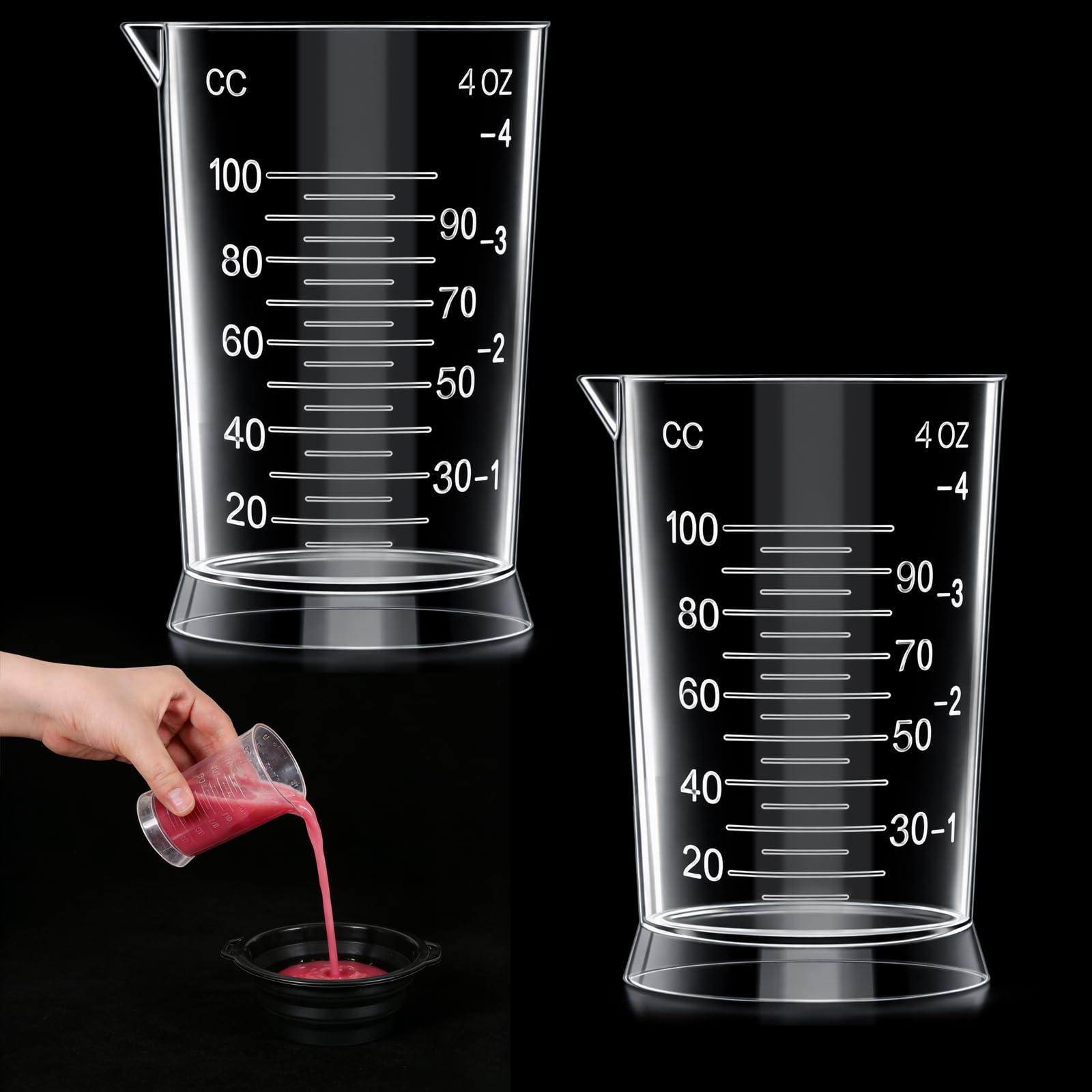 View 1 of [DAMAGED] Skrfren 4 Oz Hair Dye Measuring Cups (2-Pack)