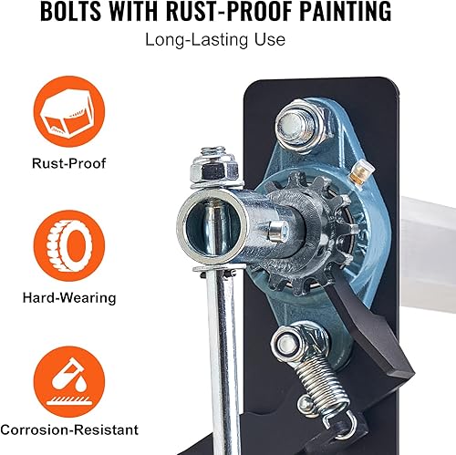 Miniatura 5 de VEVOR Kit de rodillos de lona de manivela, 64 a 104 pulgadas de ancho, aleación de aluminio, rodillo de lona manual para camión volquete con mango