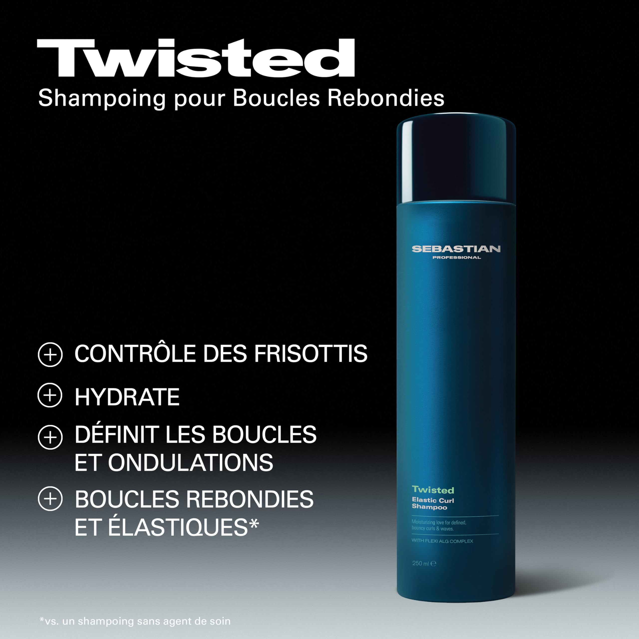 Sebastian Professional Twisted – Shampoing cheveux bouclés rebondis professionnel, nettoie en douceur et redonne élasticité – 250 ml