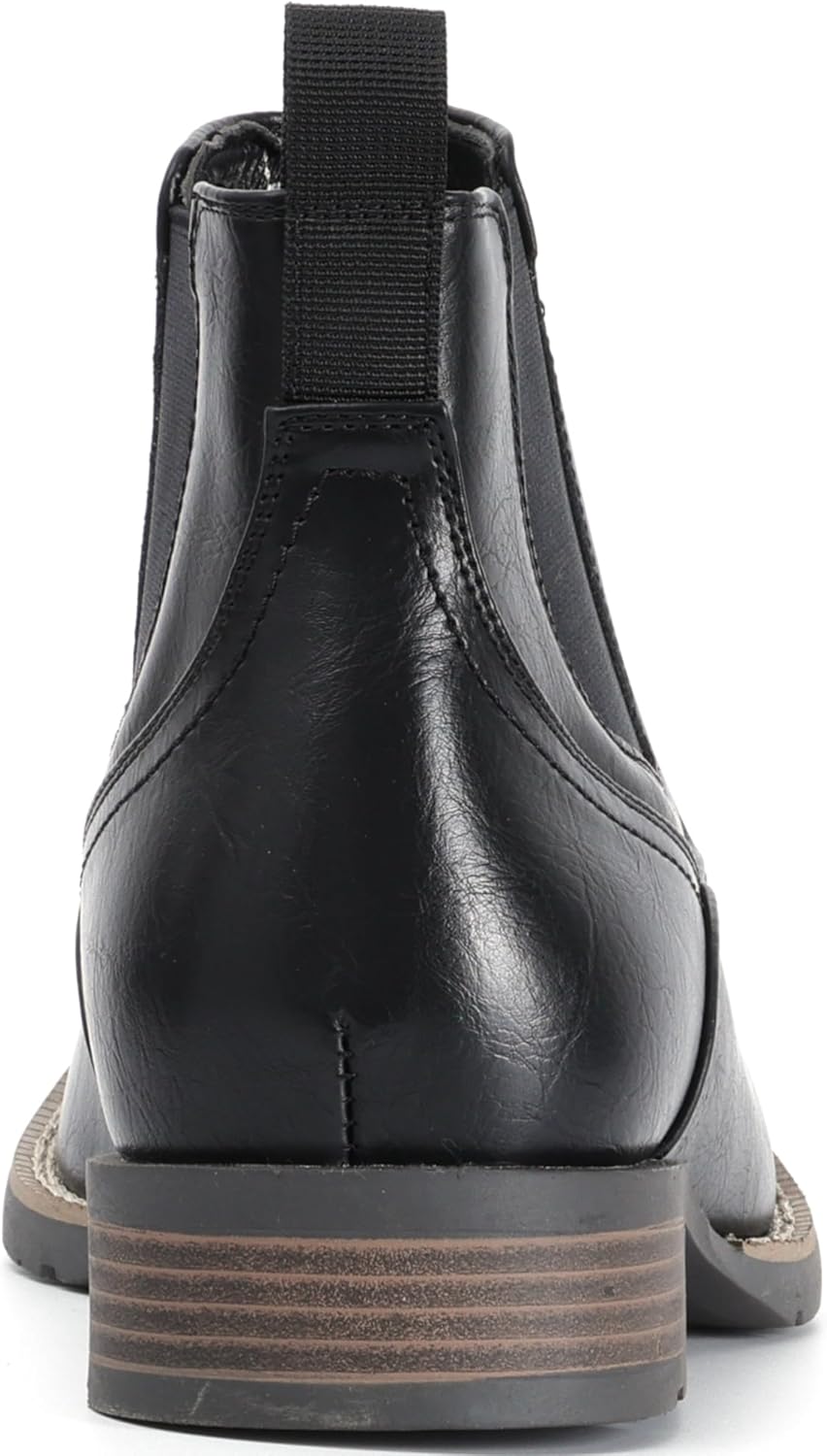 IXU Cowboy Boots For Men Square Toe Ankle Western Boots Casual Dress Slip On Men Shoes - Image 3