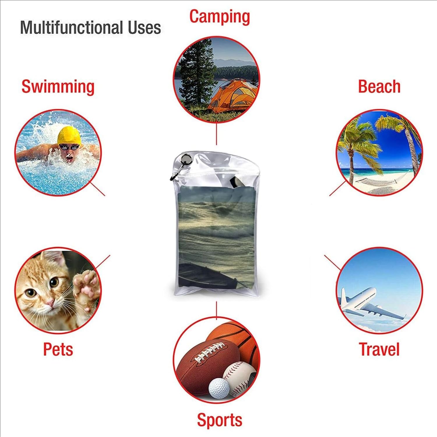 KHiry Microfiber Towel Beach Towels Ocean After Storm Quick Dry Towel Soft Lightweight Travel Towels Absorbent Large Easy Pack Travel Things Beach Blanket for Gym Sports Swimming