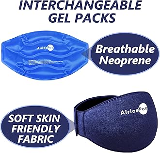 AiricePac Ice Pack for Back Pain Relief, Reusable Gel Lower Back Wrap, Cold Compress Therapy for Waist Lumbar Injuries, Sciatic Nerve, Herniated or Degenerative Disc, Coccyx, Tailbone Pain Blue