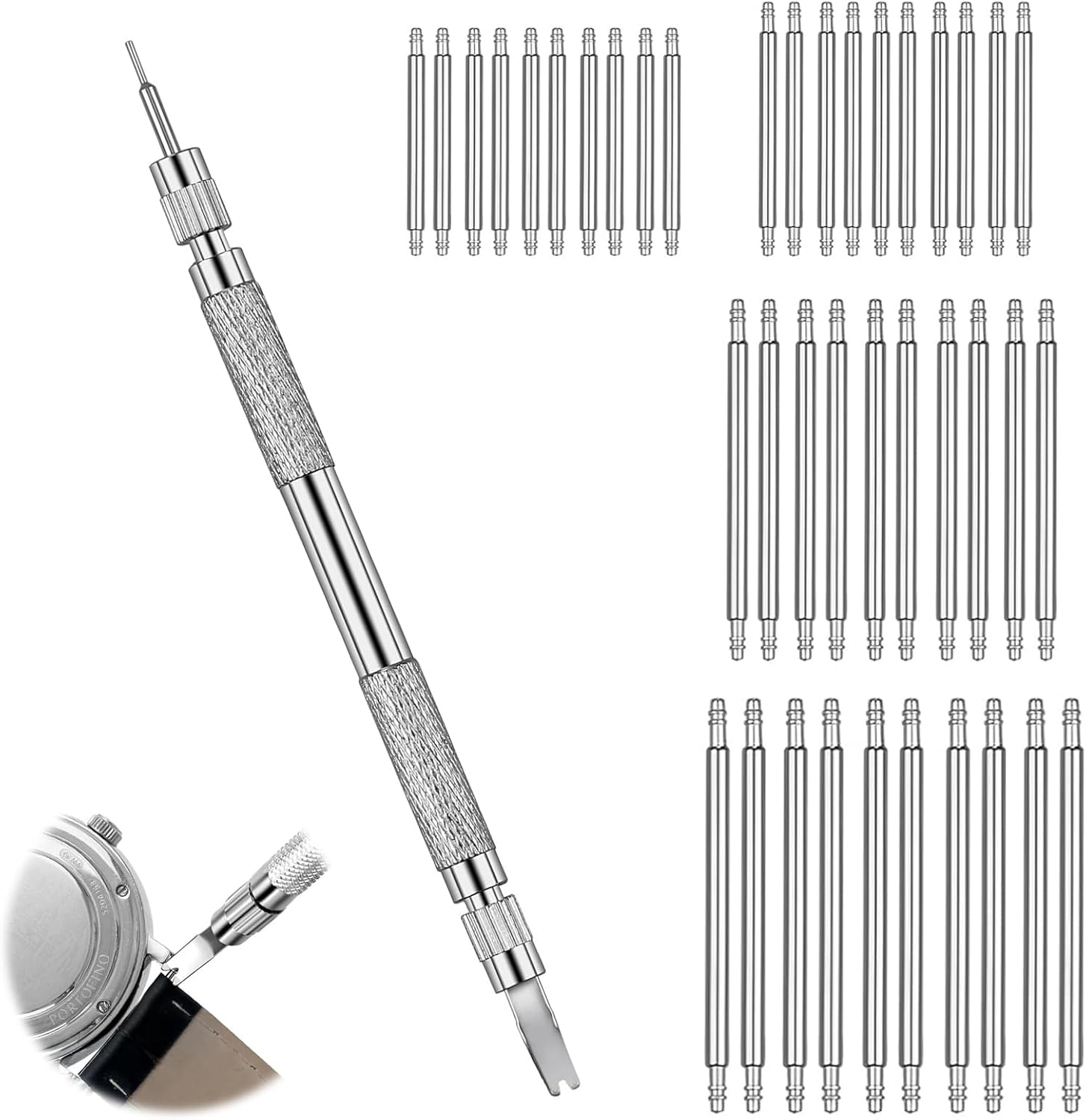 Fozuanei 41PCS Watch Pins Replacement Set, Stainless Steel Pins Glasses