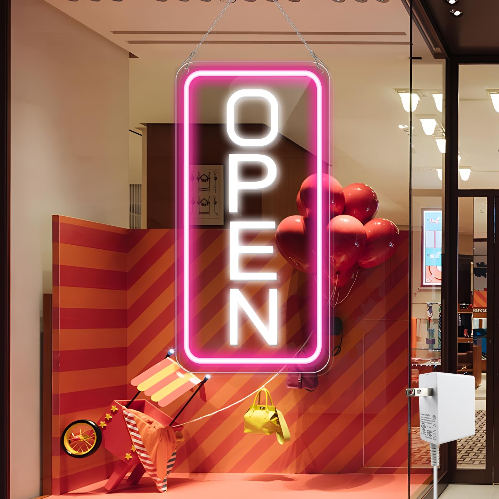 inShareplus Bar Open Neon Cocktail Light Sign, Dimmable USB Powered